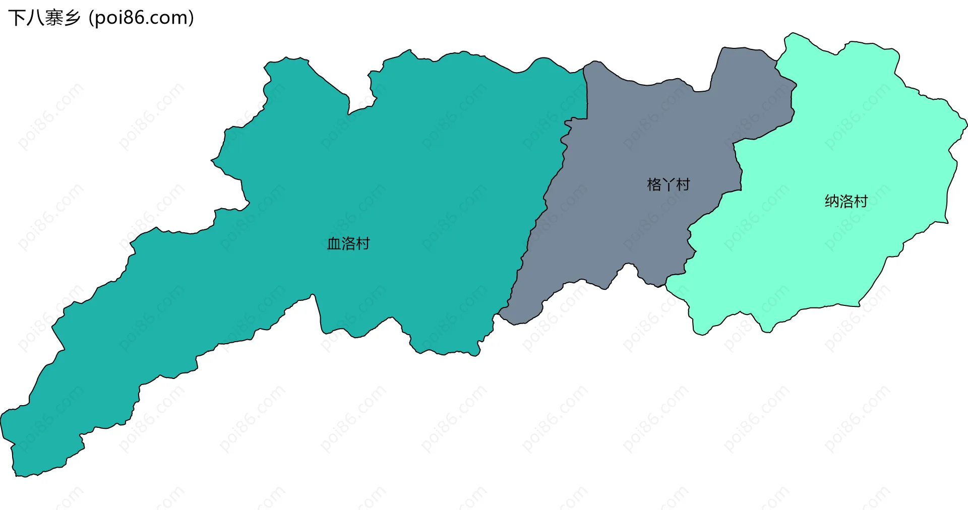 下八寨乡边界地图(五级行政区划)