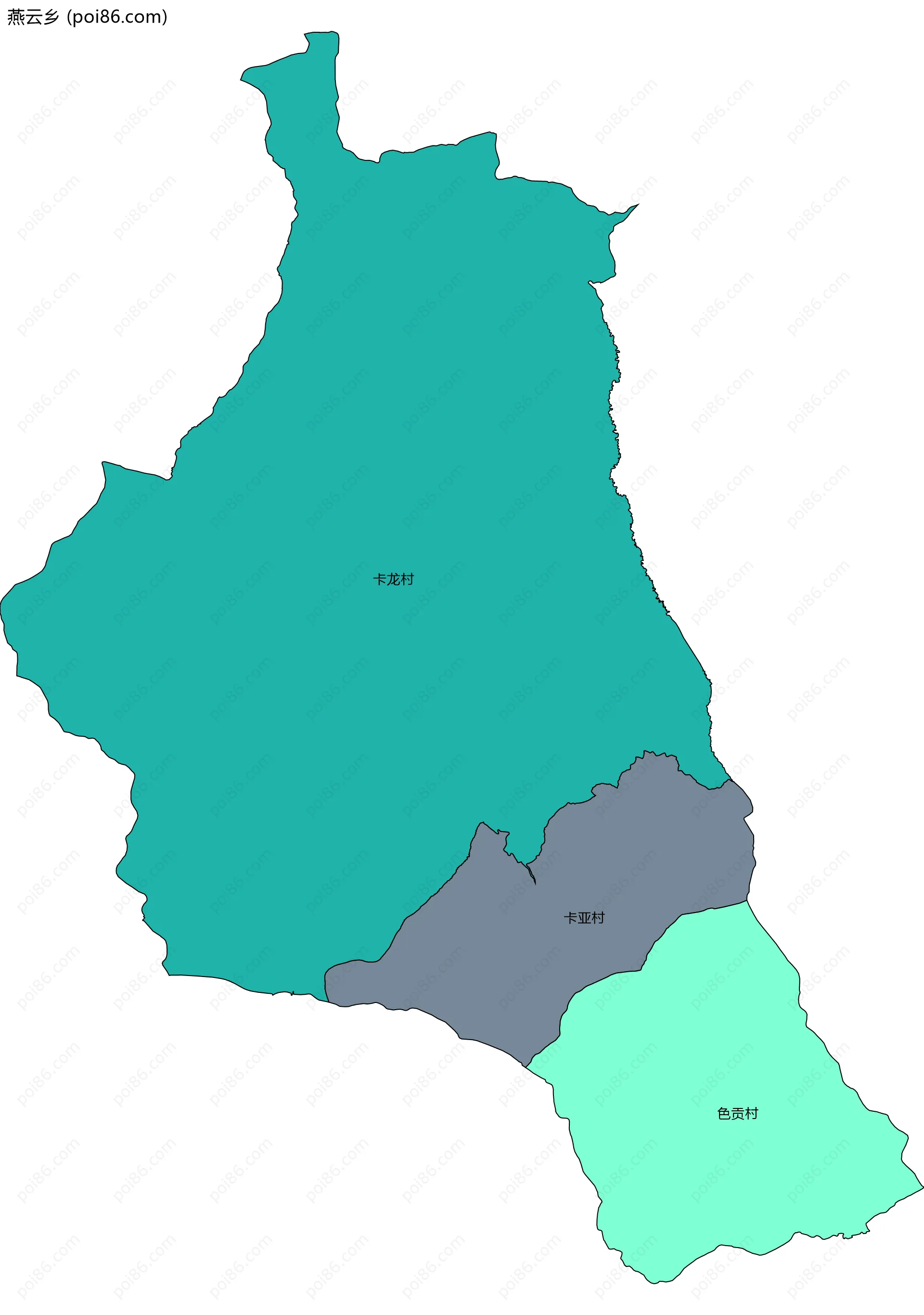 燕云乡边界地图(五级行政区划)