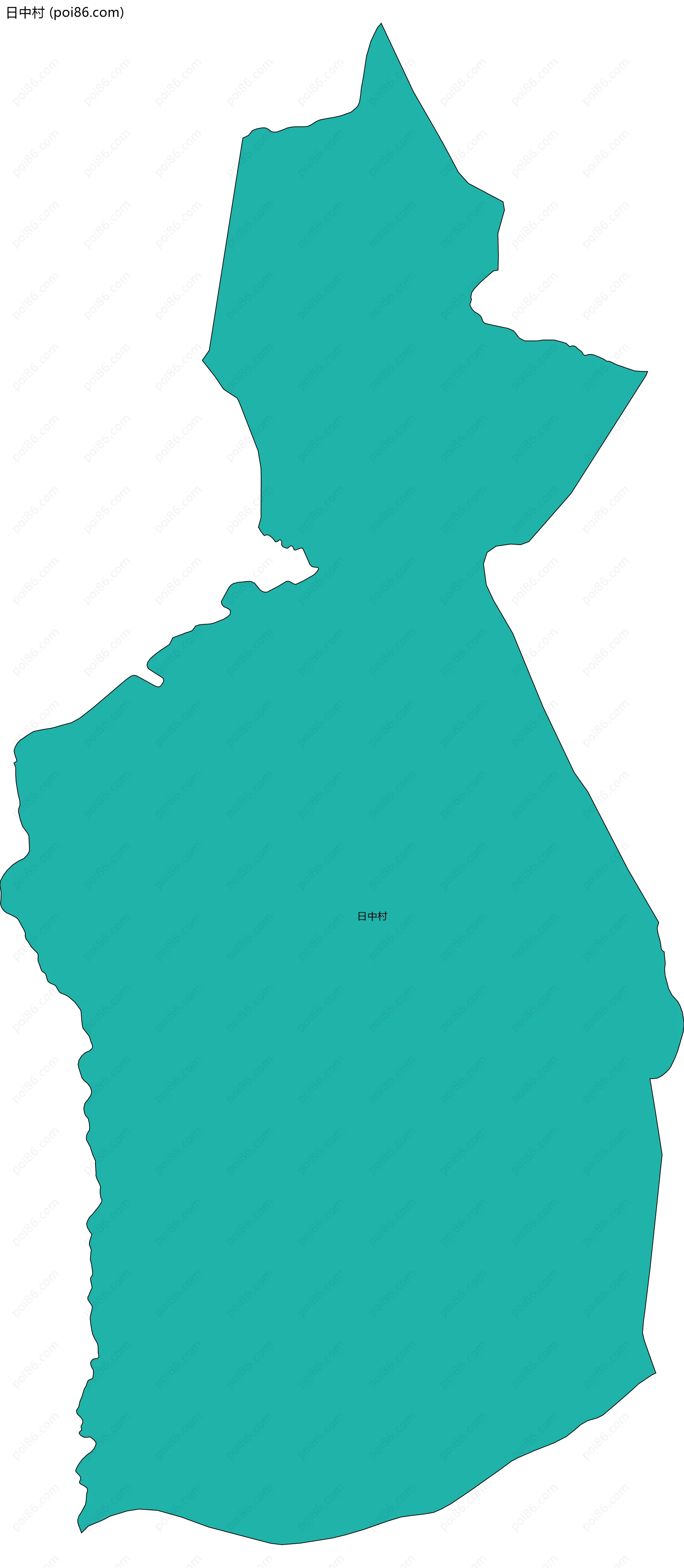 日中村边界地图