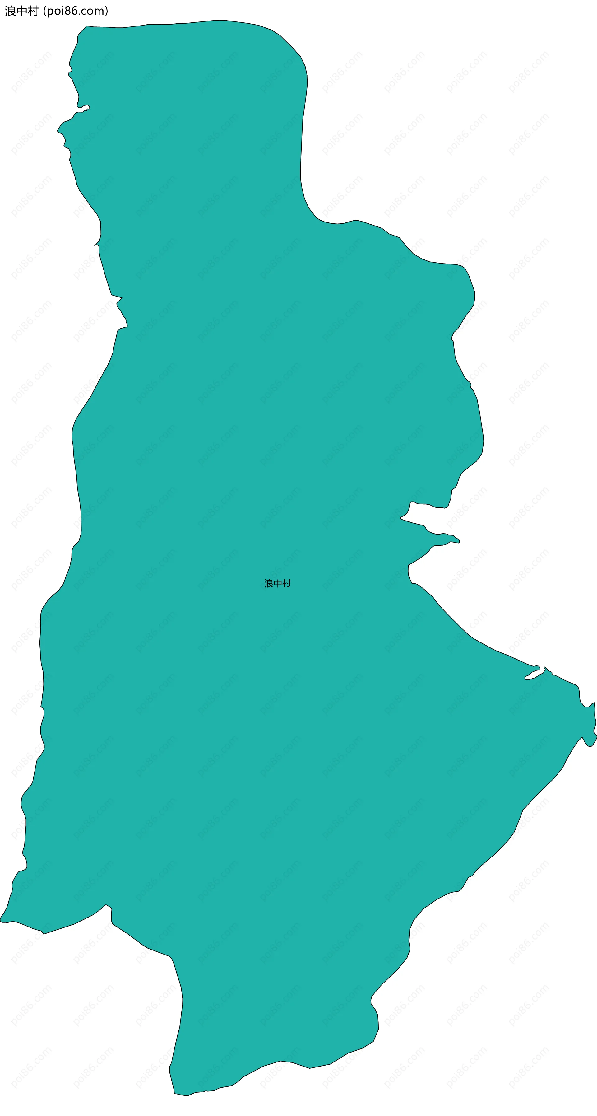 浪中村边界地图