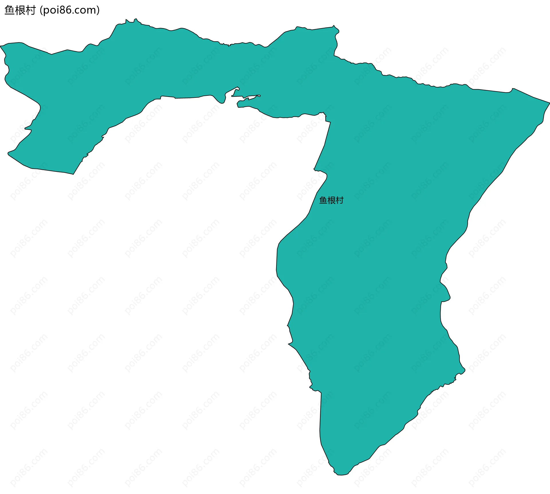 鱼根村边界地图