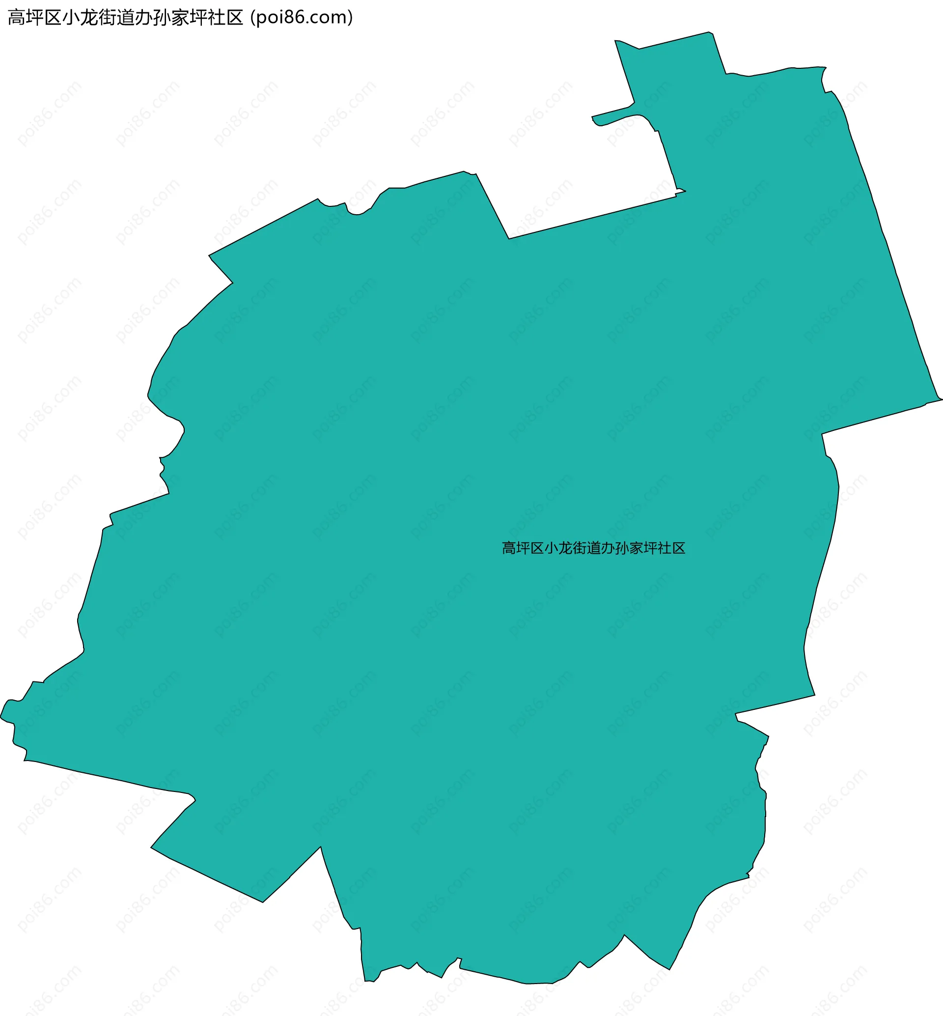 高坪区小龙街道办孙家坪社区边界地图