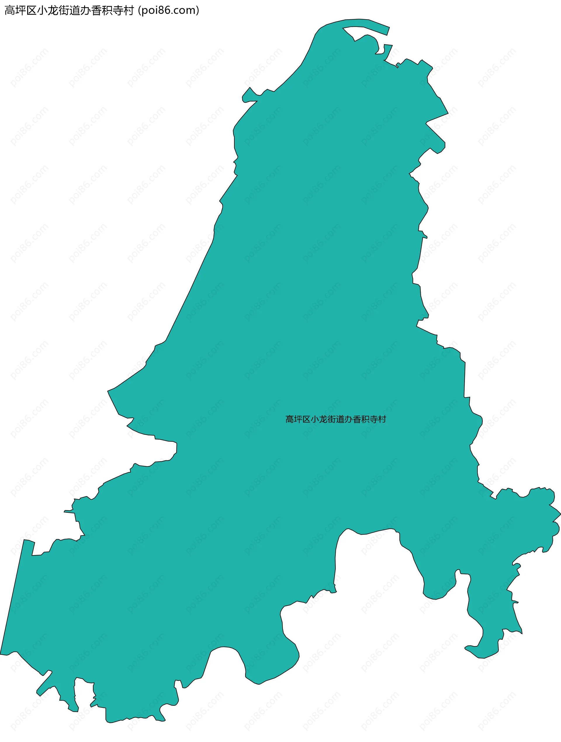 高坪区小龙街道办香积寺村边界地图