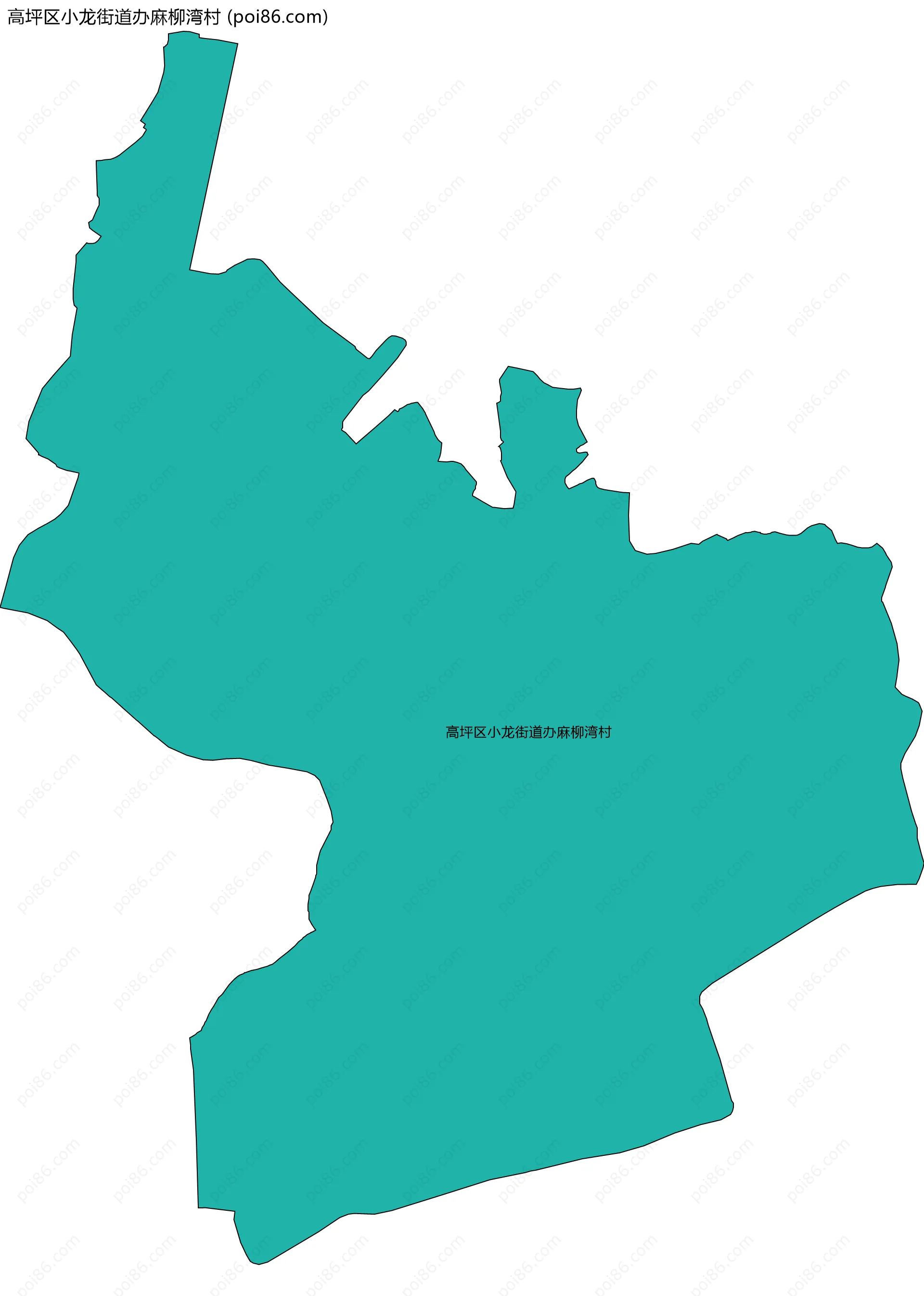 高坪区小龙街道办麻柳湾村边界地图