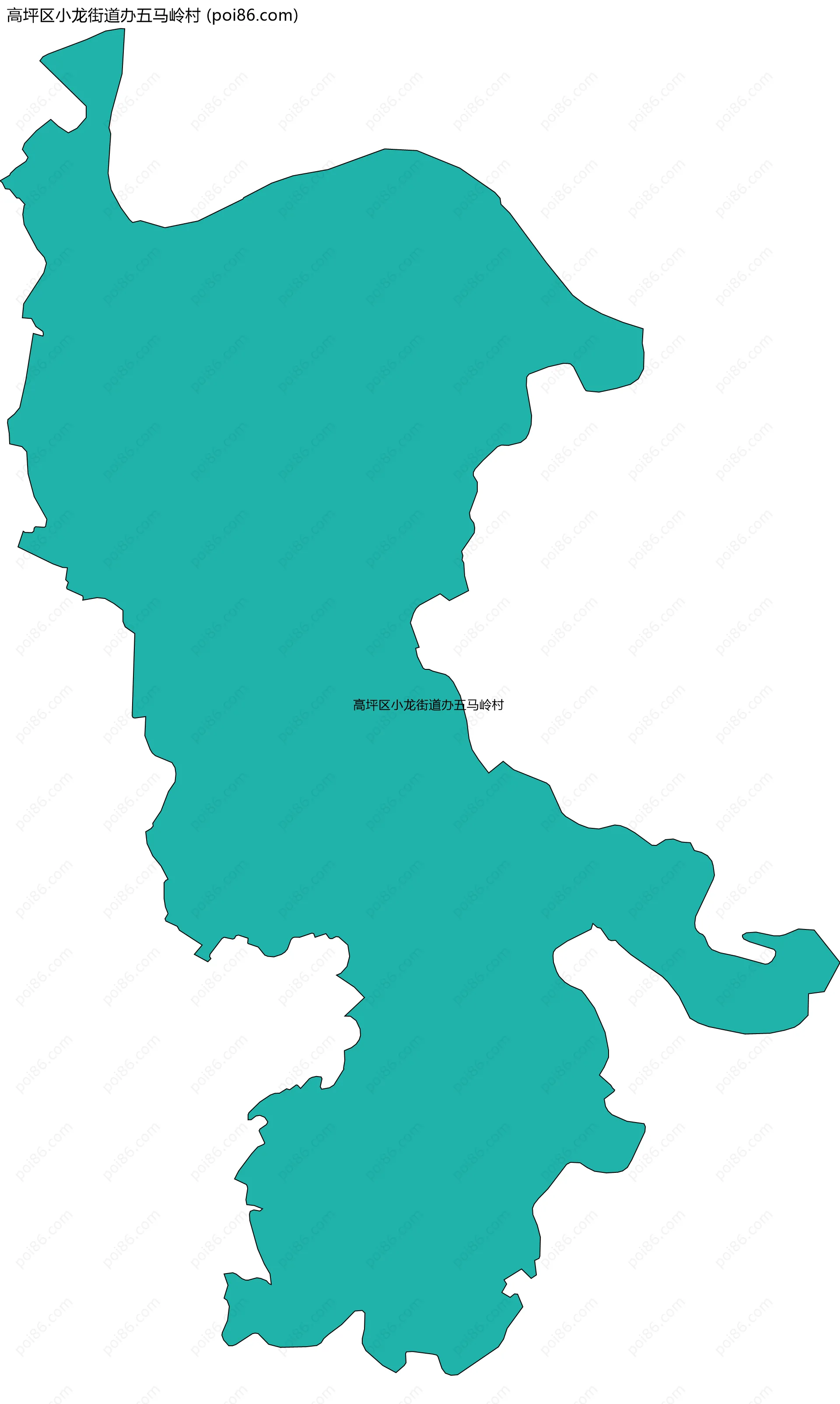 高坪区小龙街道办五马岭村边界地图