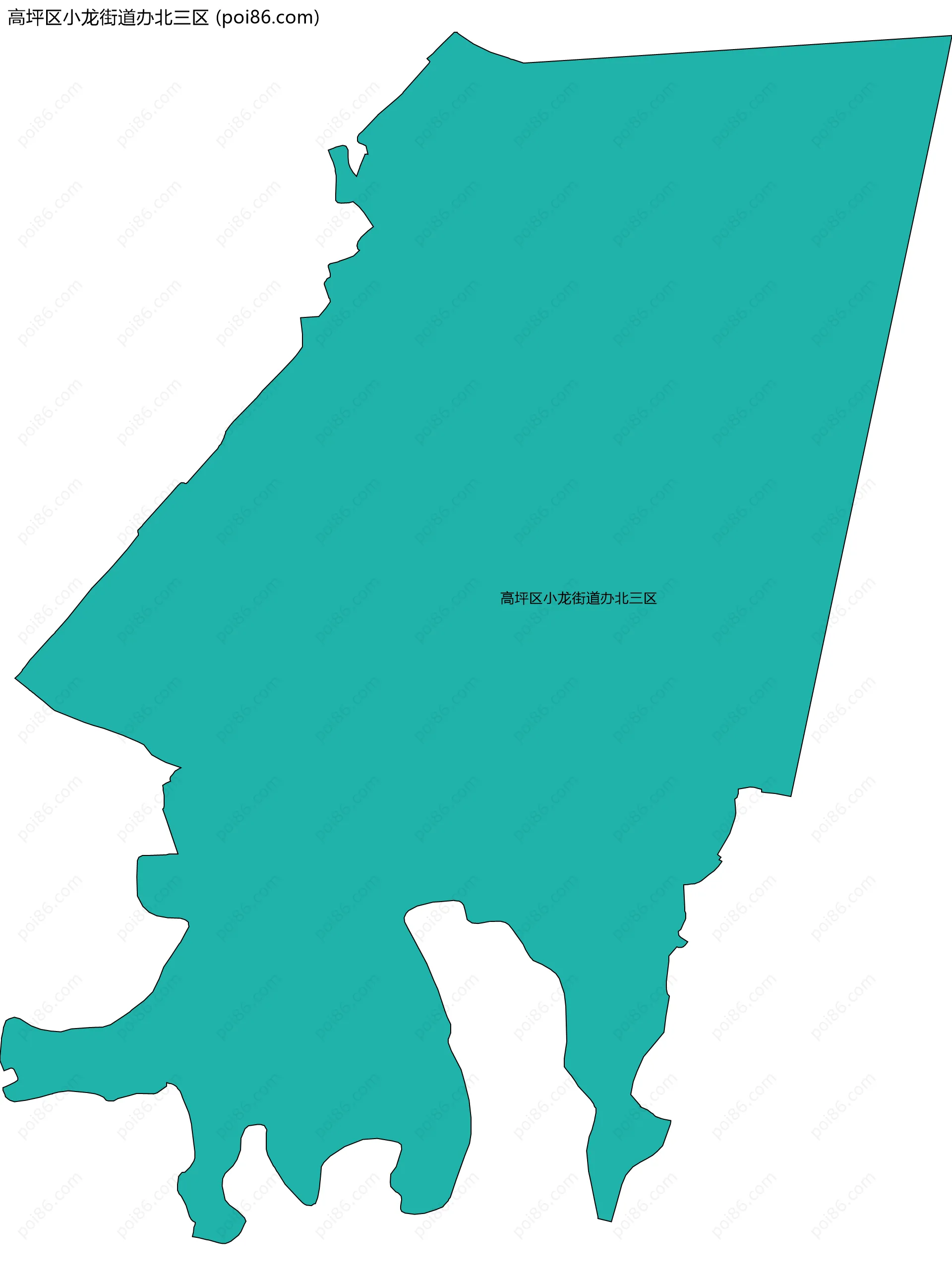 高坪区小龙街道办北三区边界地图