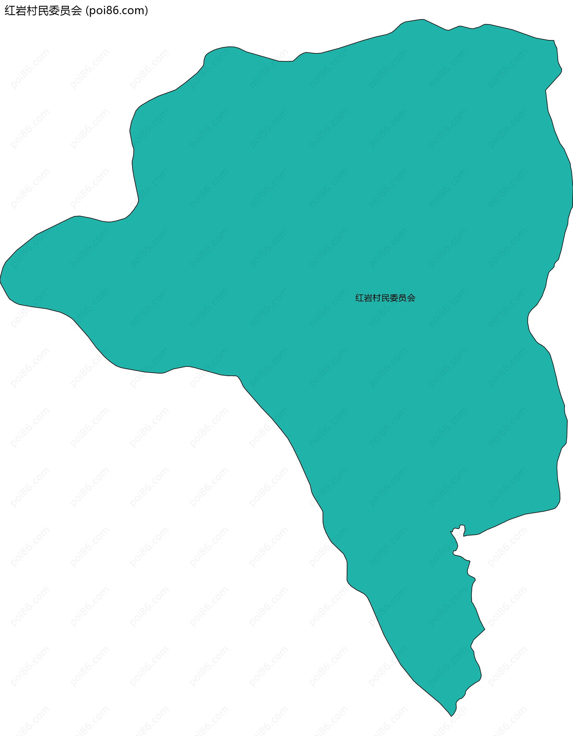 红岩村民委员会边界地图