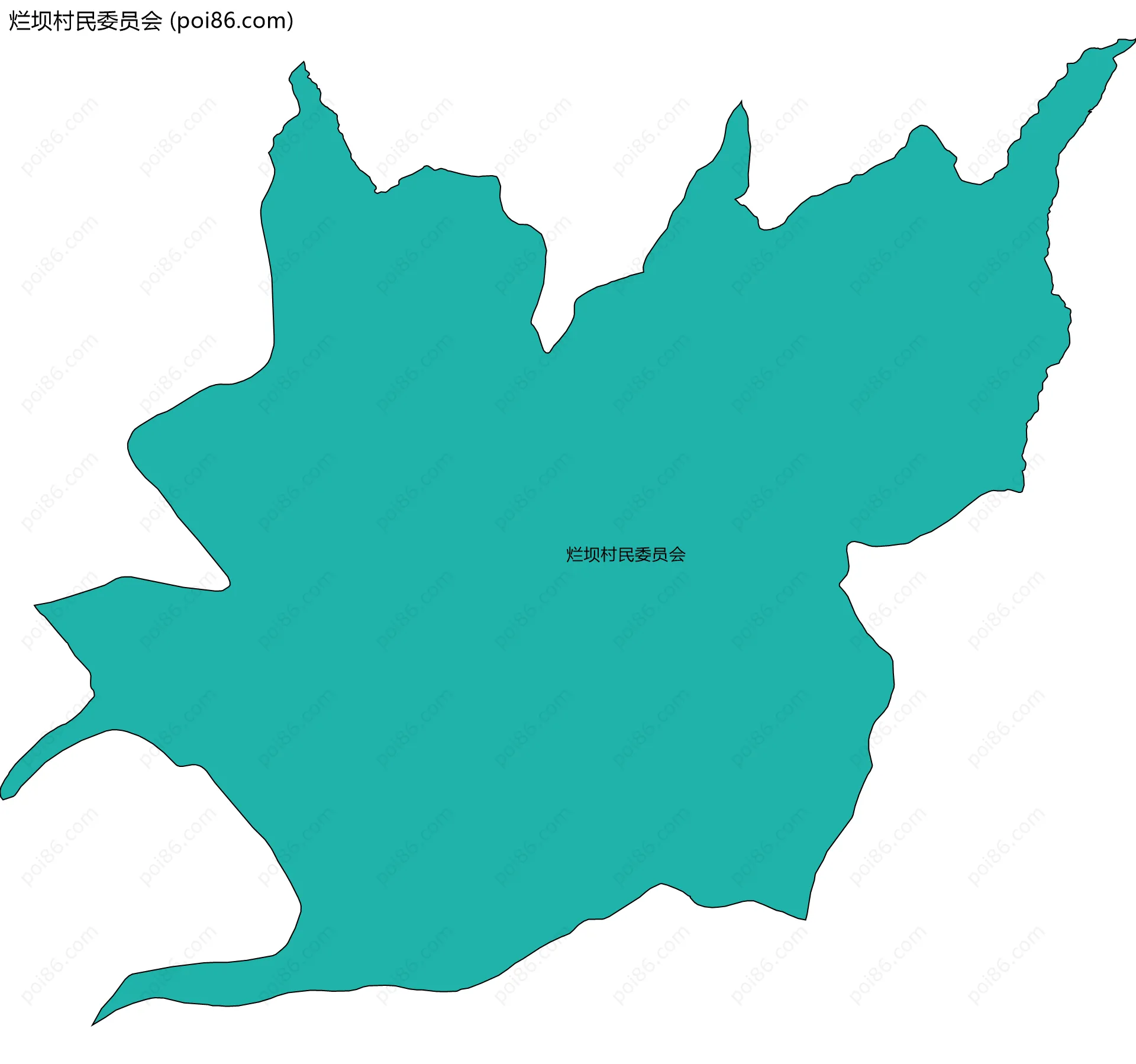 烂坝村民委员会边界地图