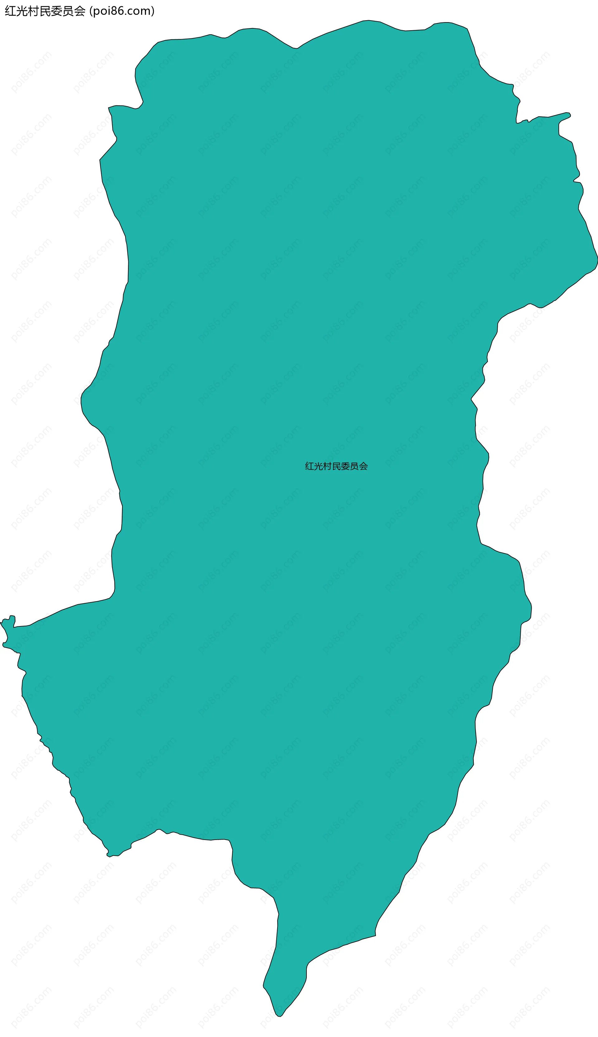 红光村民委员会边界地图