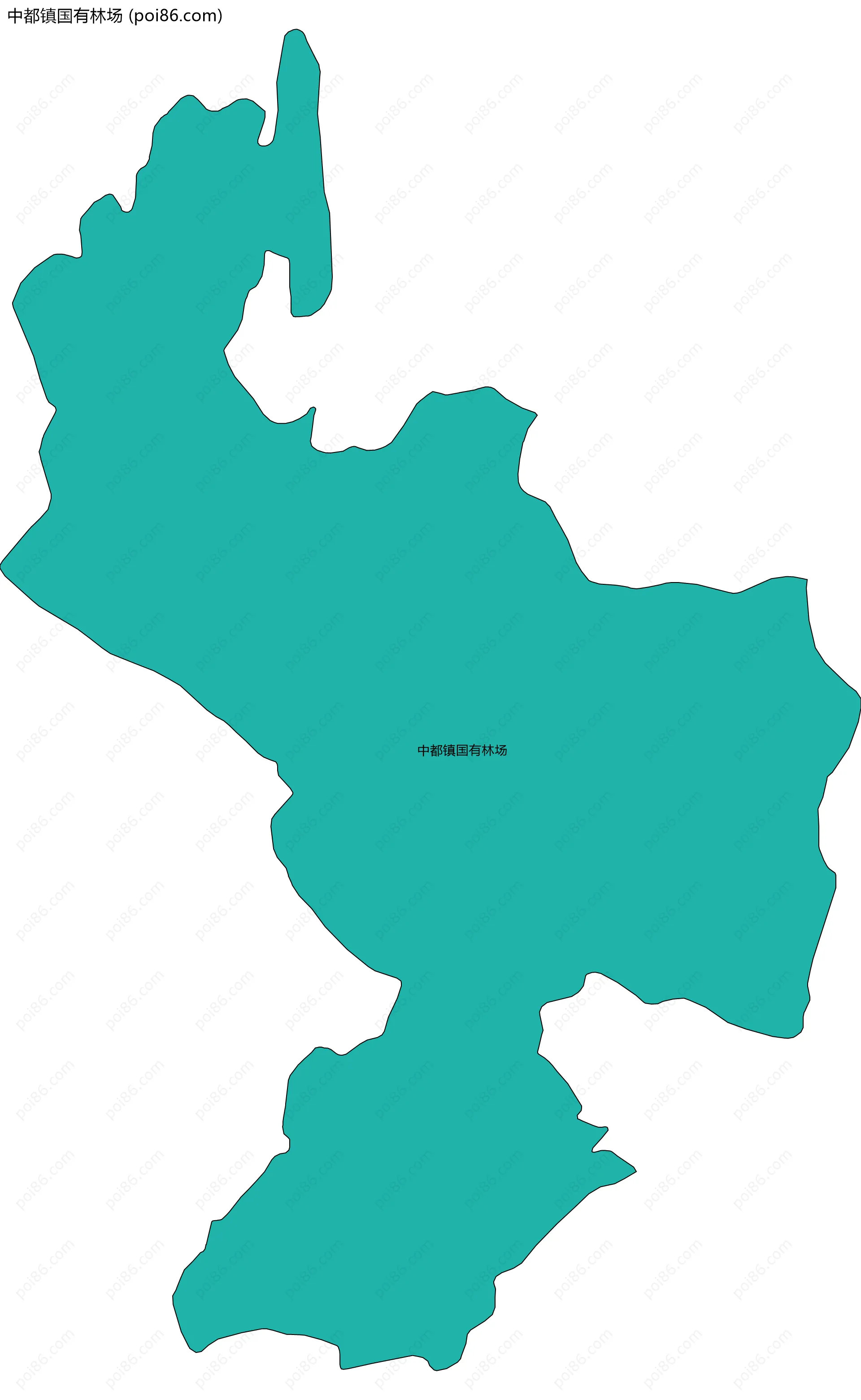 中都镇国有林场边界地图