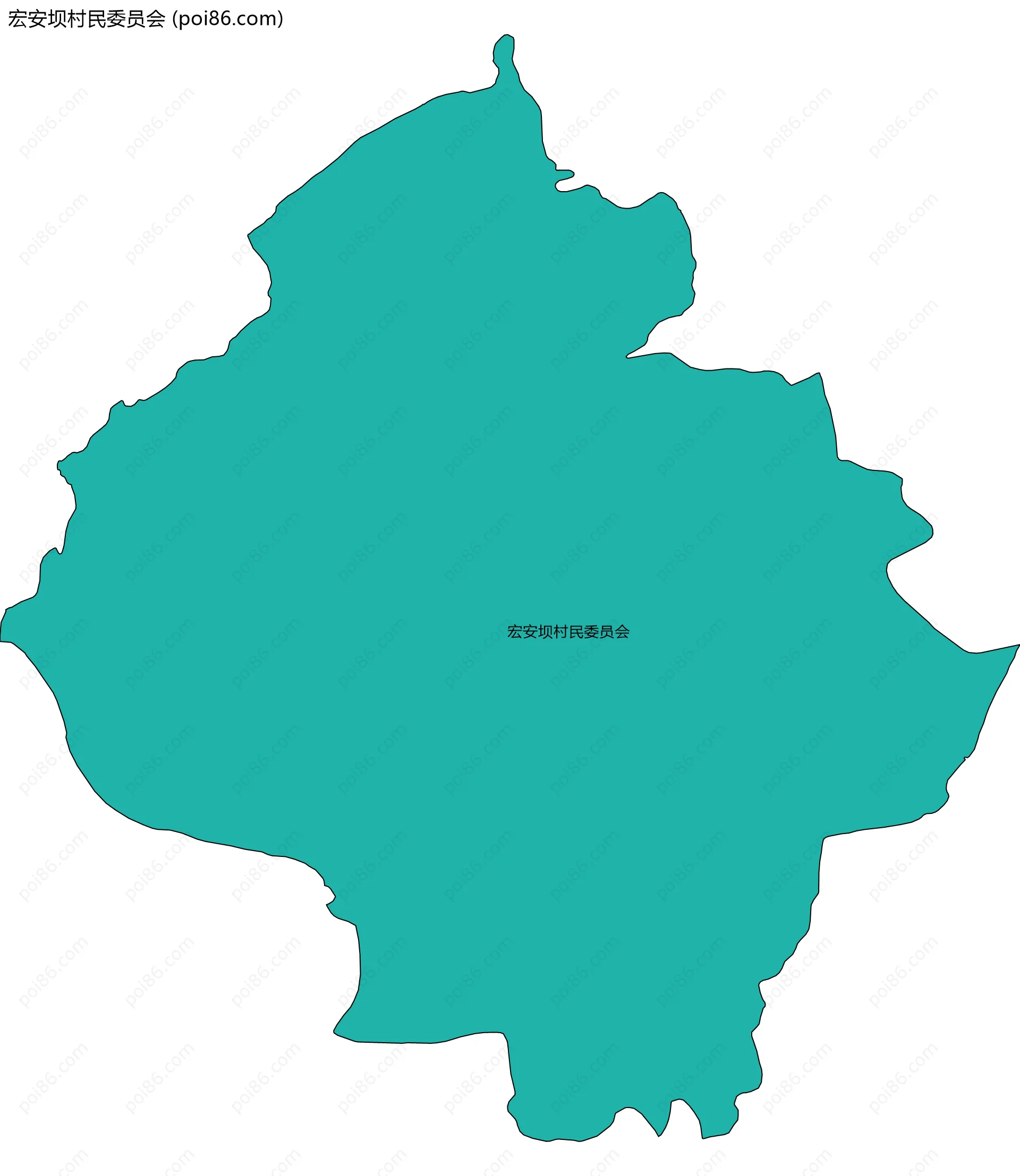 宏安坝村民委员会边界地图