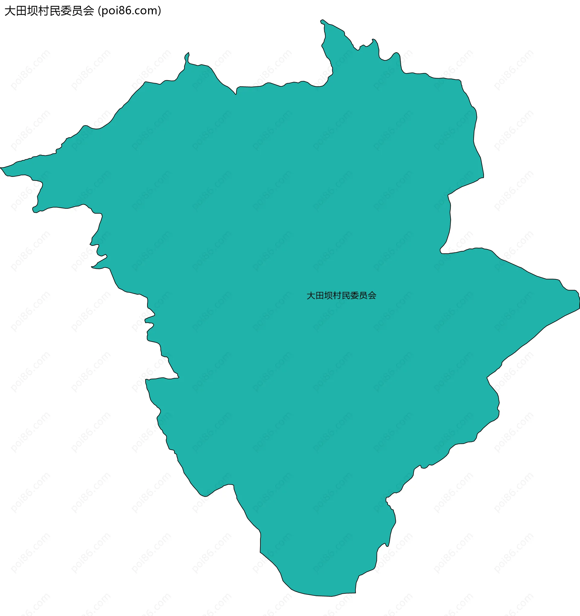 大田坝村民委员会边界地图