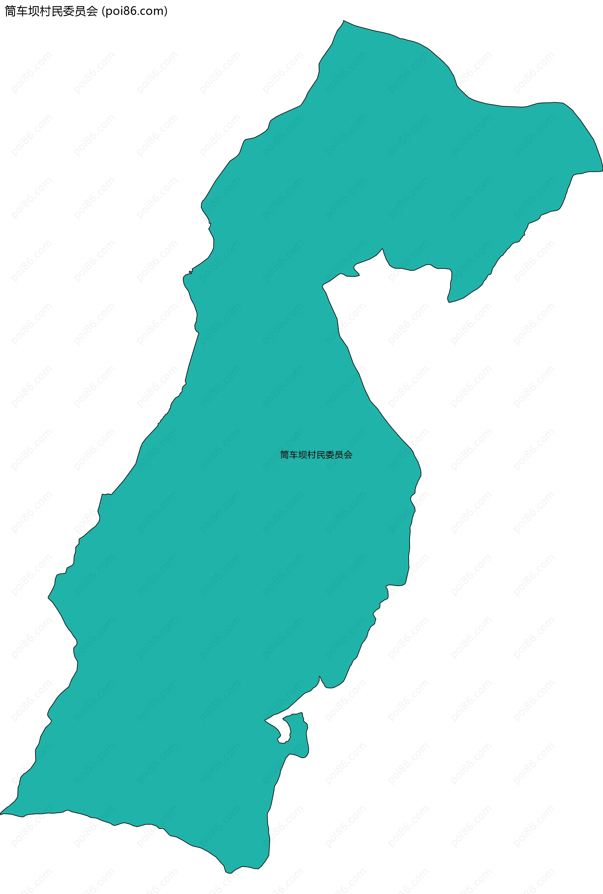 筒车坝村民委员会边界地图