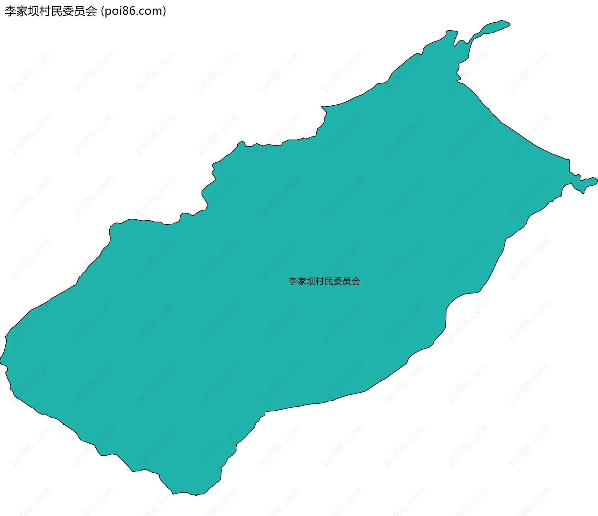 李家坝村民委员会边界地图