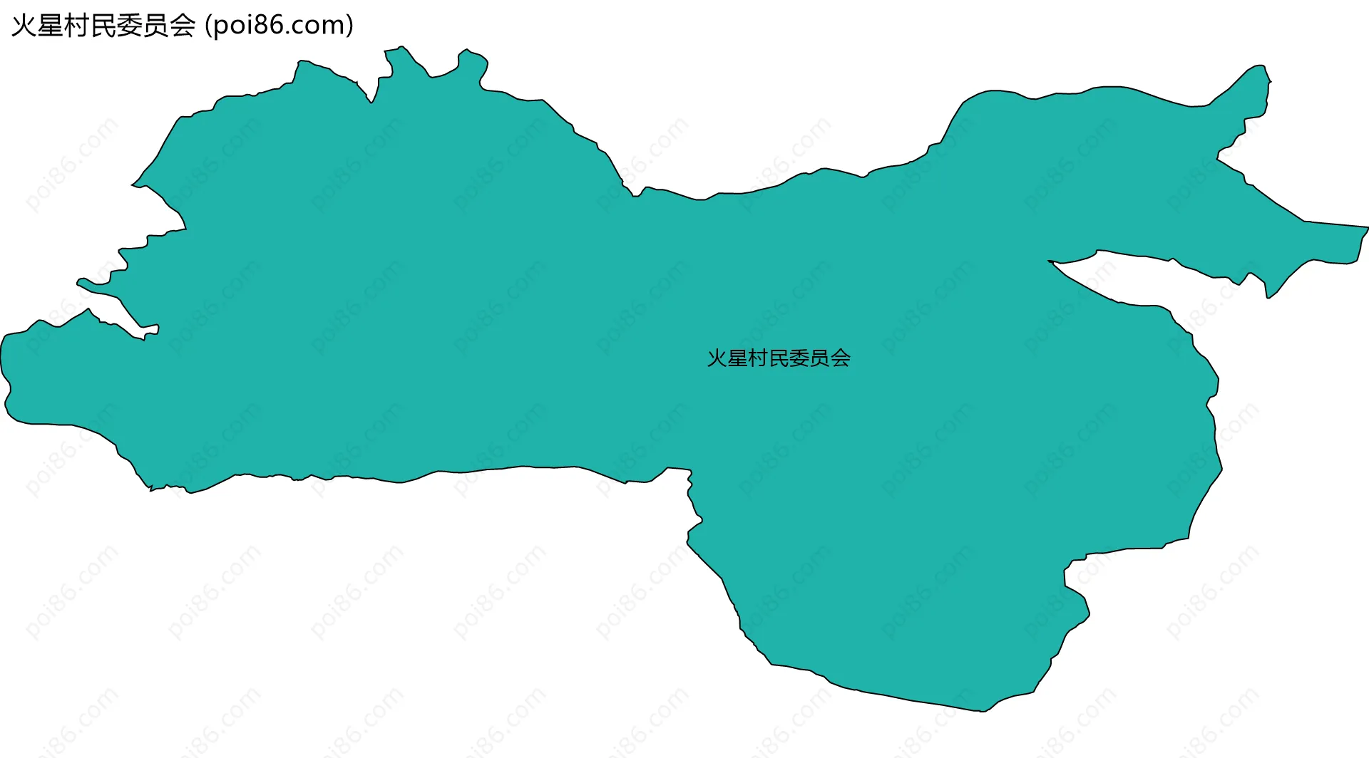火星村民委员会边界地图