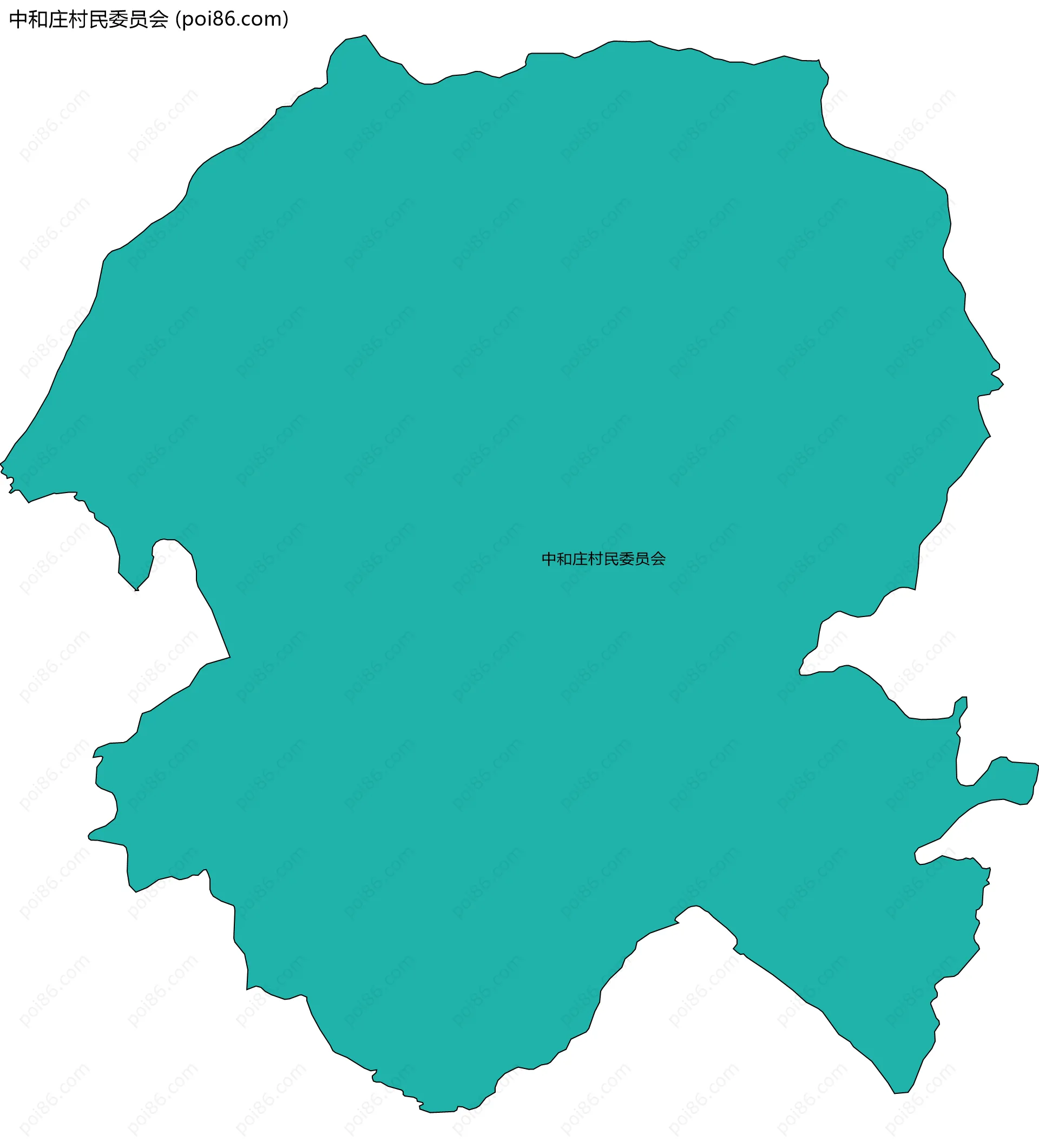 中和庄村民委员会边界地图