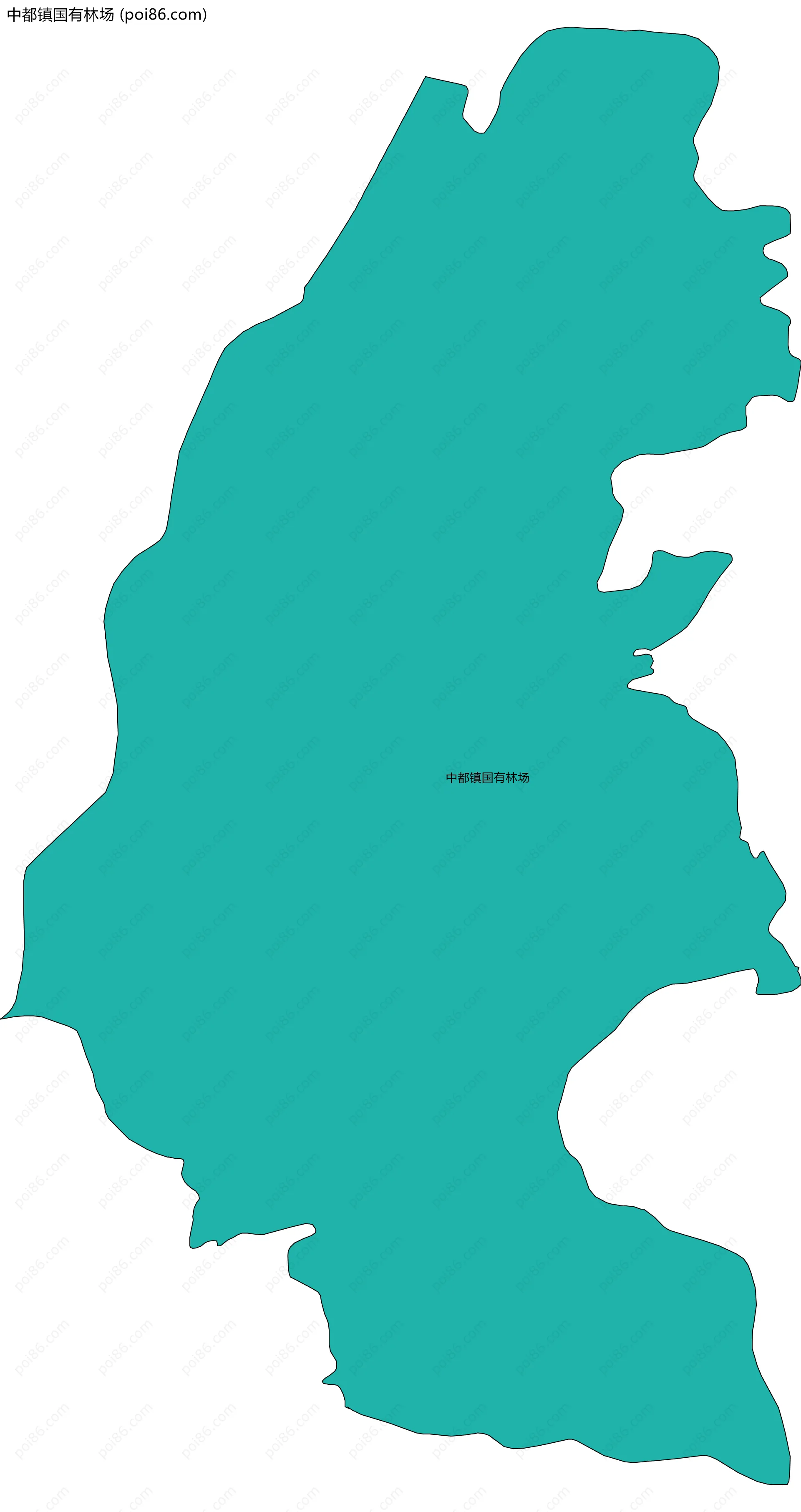 中都镇国有林场边界地图