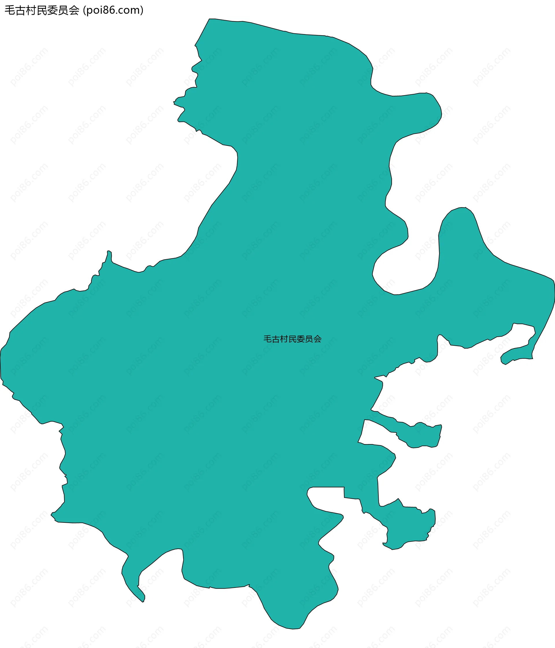 毛古村民委员会边界地图