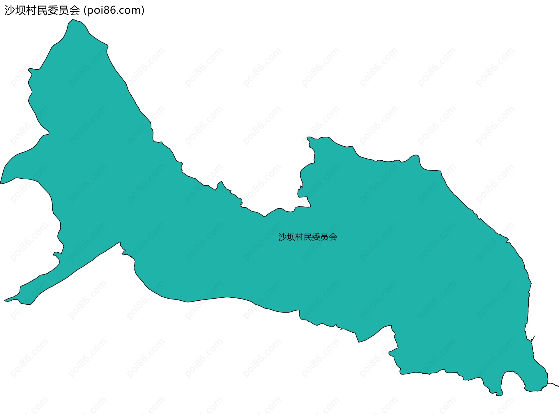 沙坝村民委员会边界地图