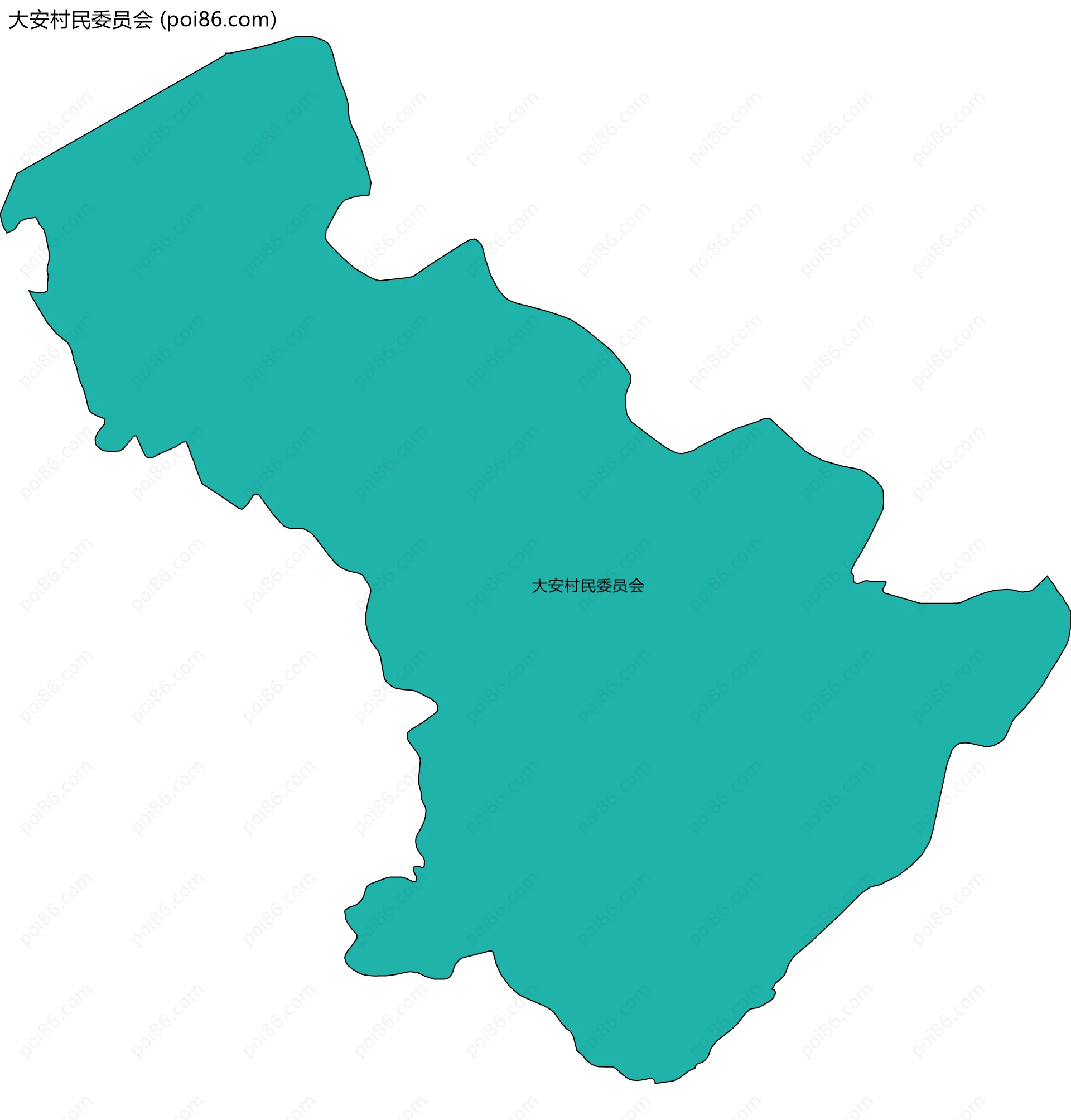 大安村民委员会边界地图