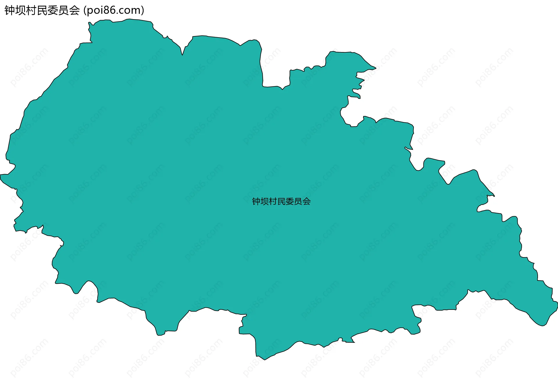 钟坝村民委员会边界地图