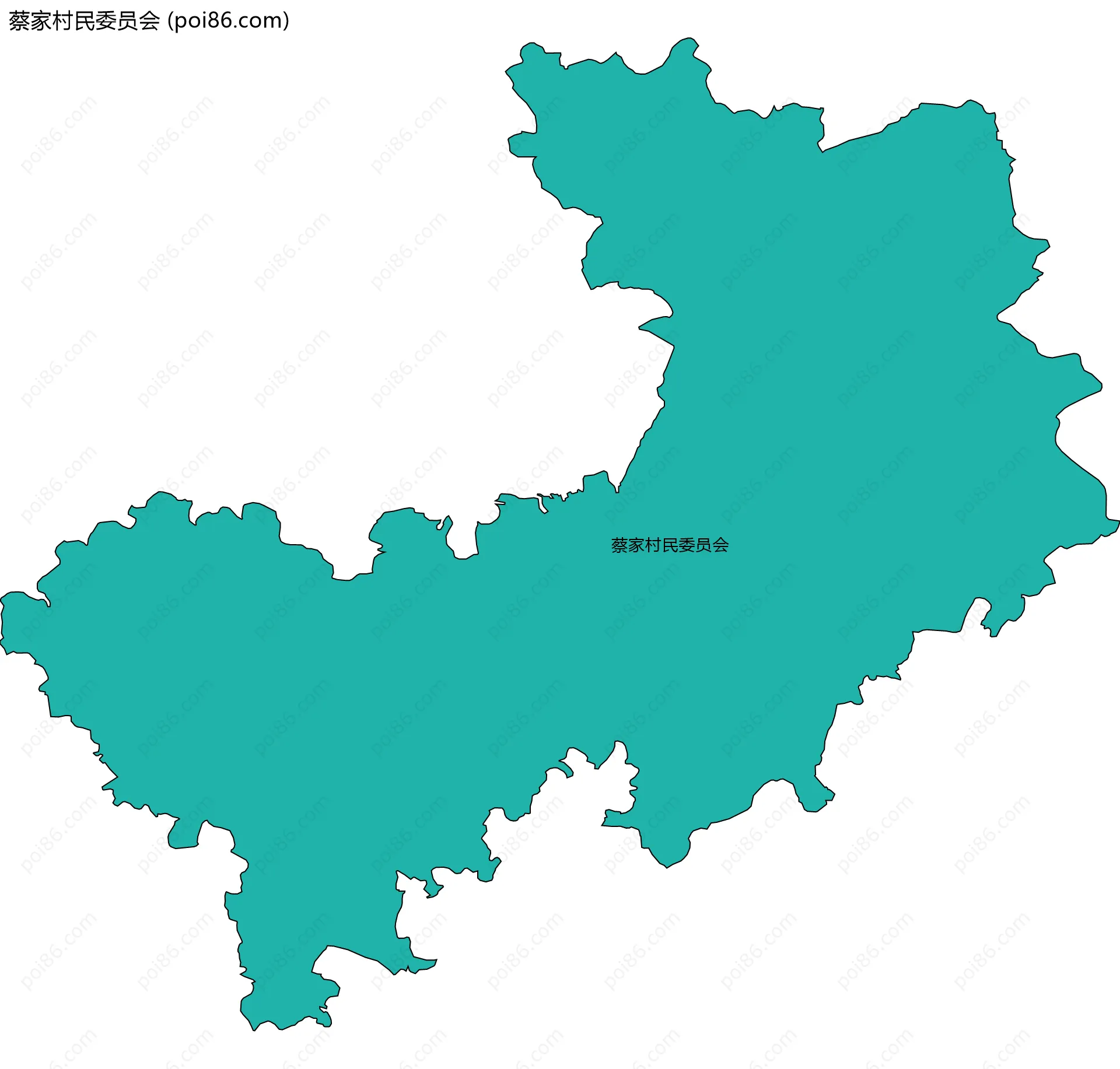 蔡家村民委员会边界地图