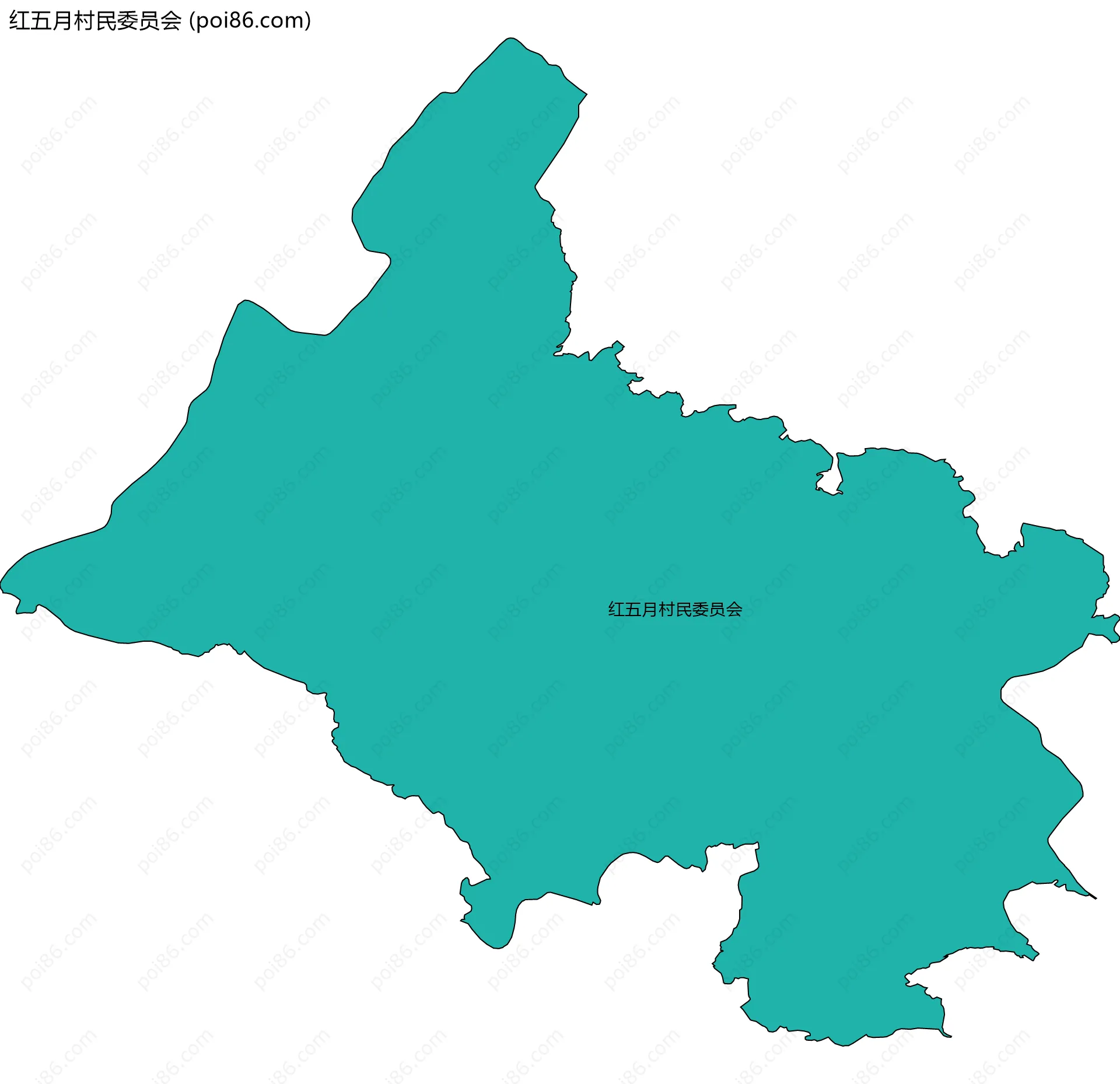 红五月村民委员会边界地图