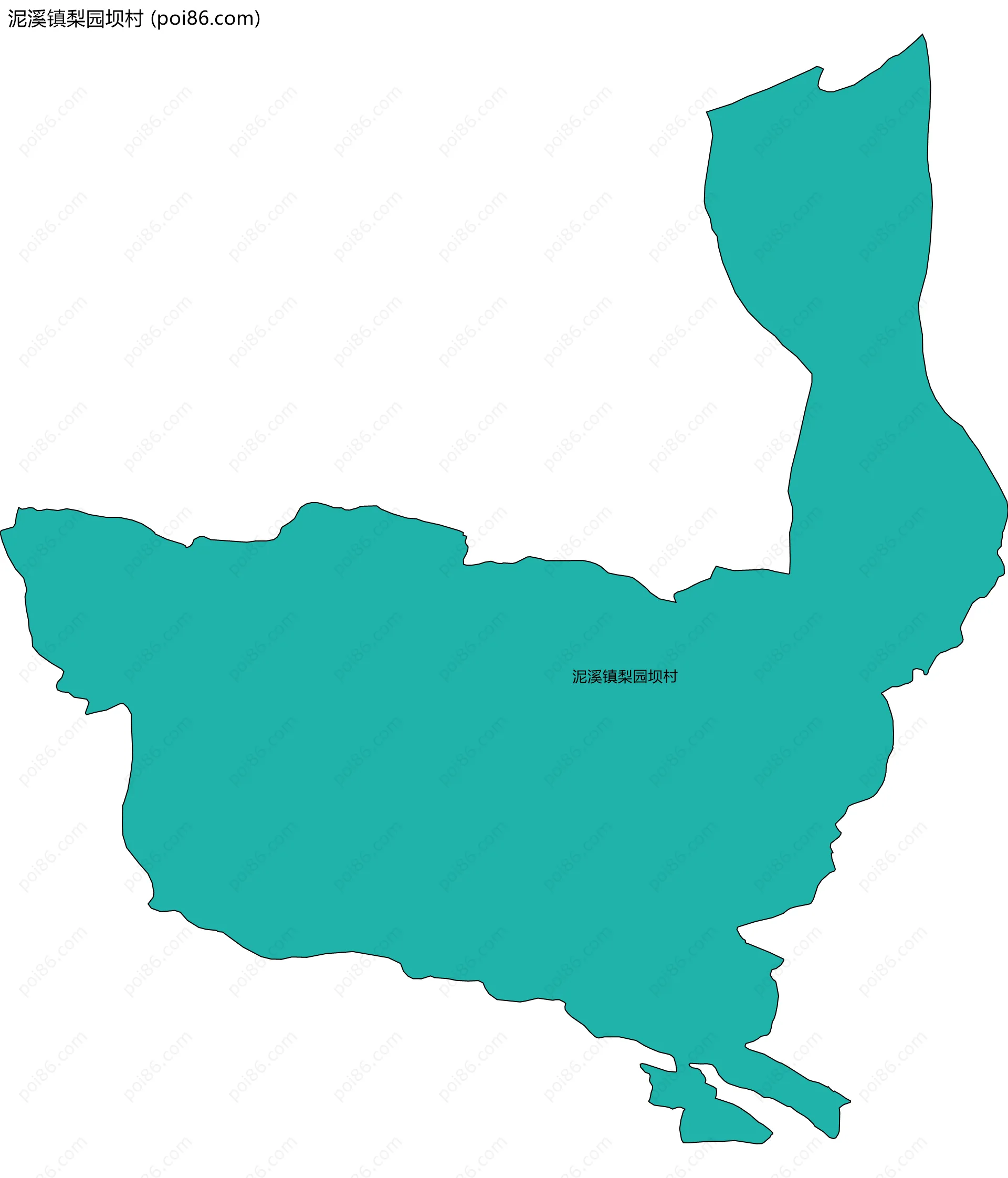 泥溪镇梨园坝村边界地图