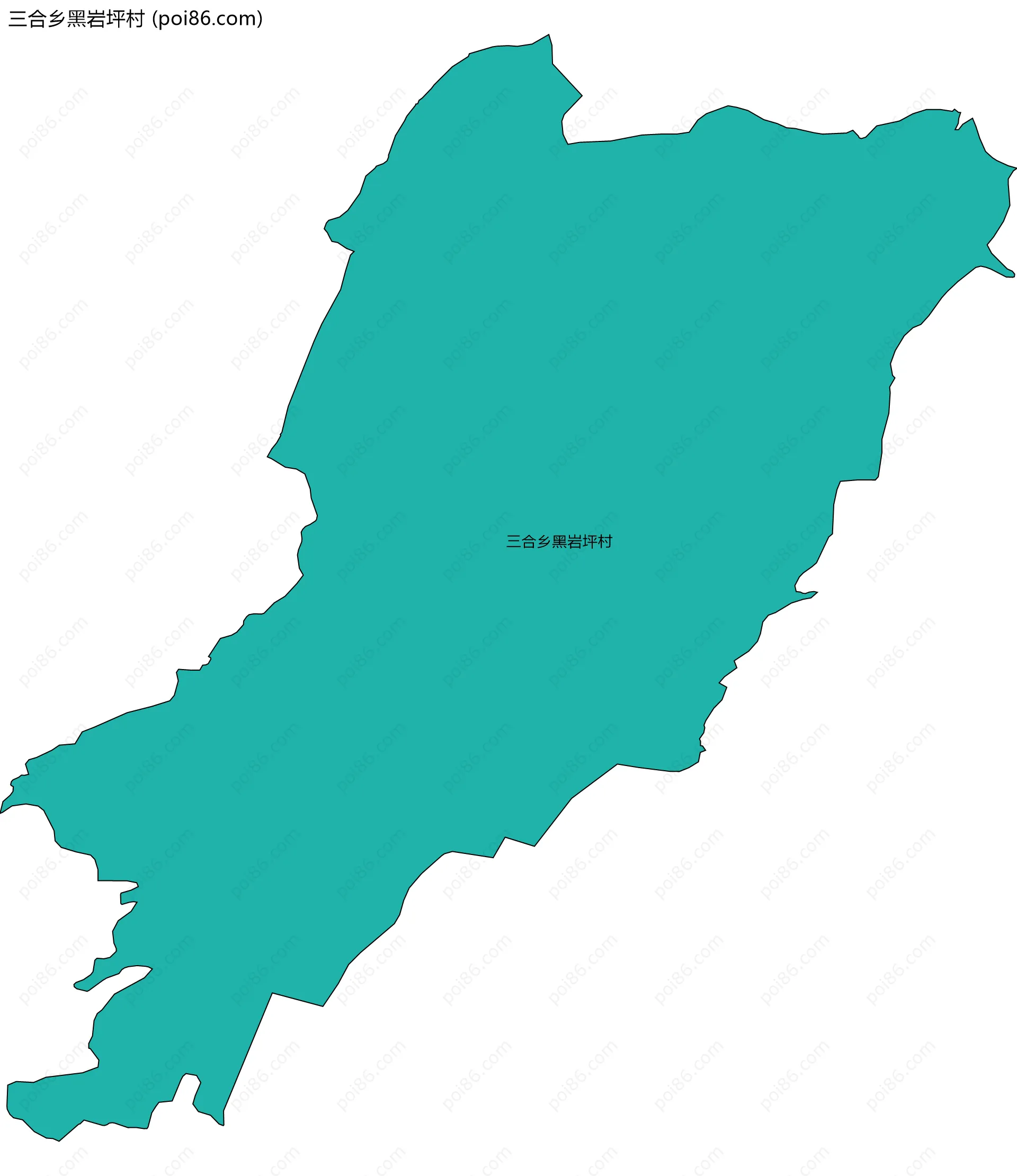 三合乡黑岩坪村边界地图