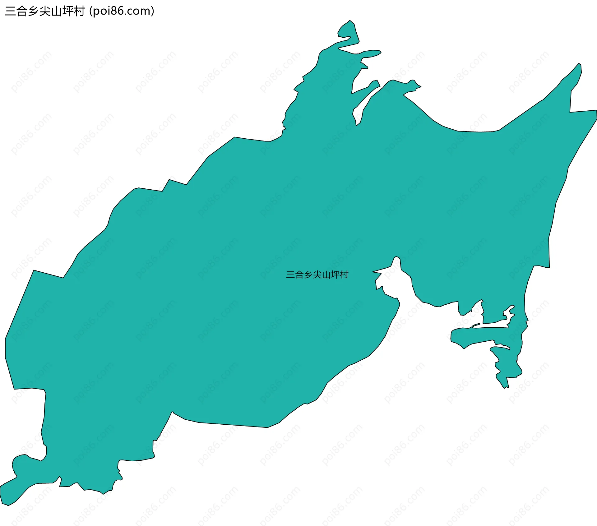 三合乡尖山坪村边界地图