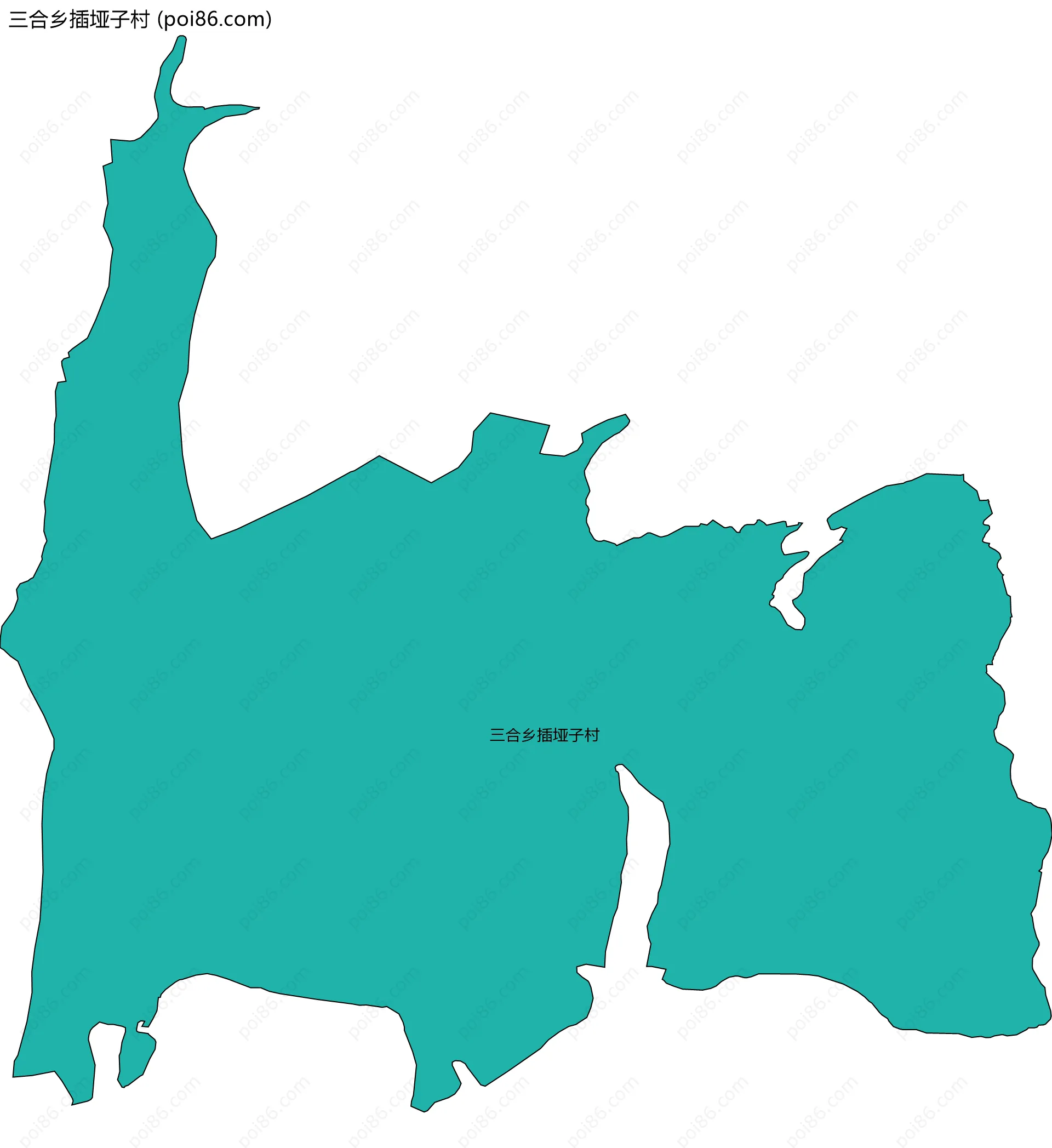 三合乡插垭子村边界地图