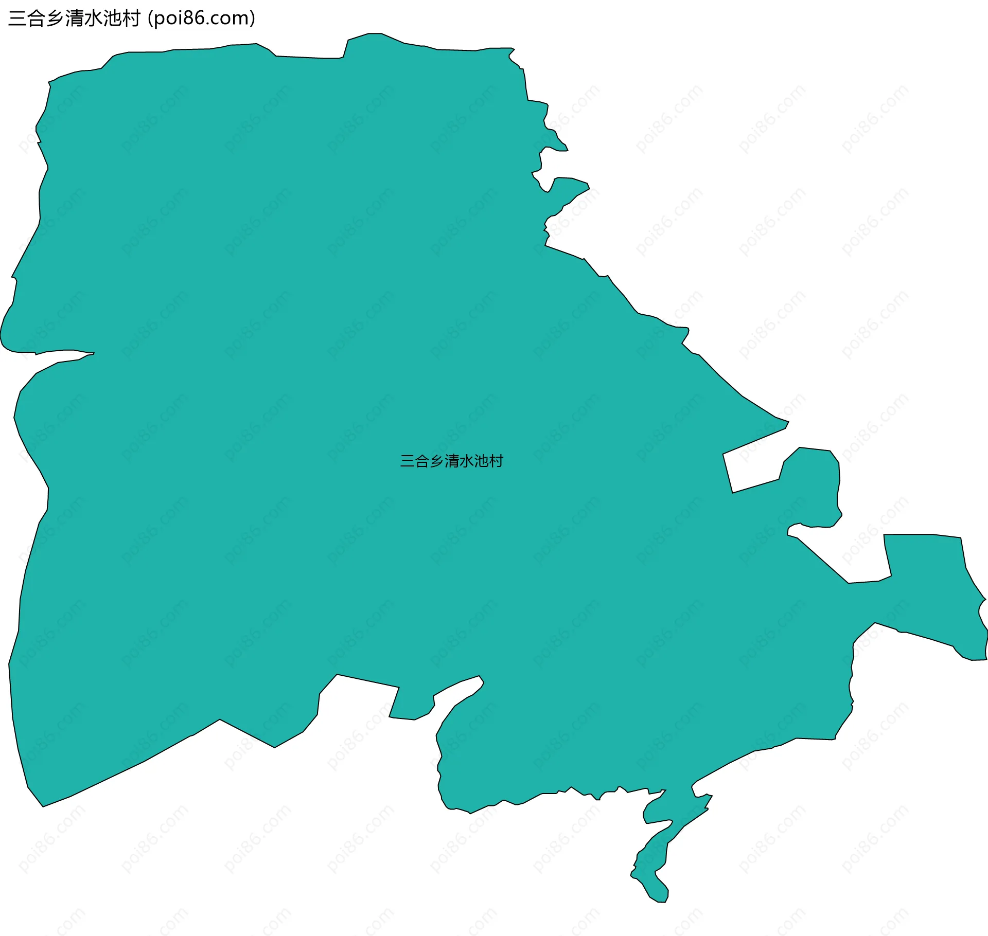 三合乡清水池村边界地图