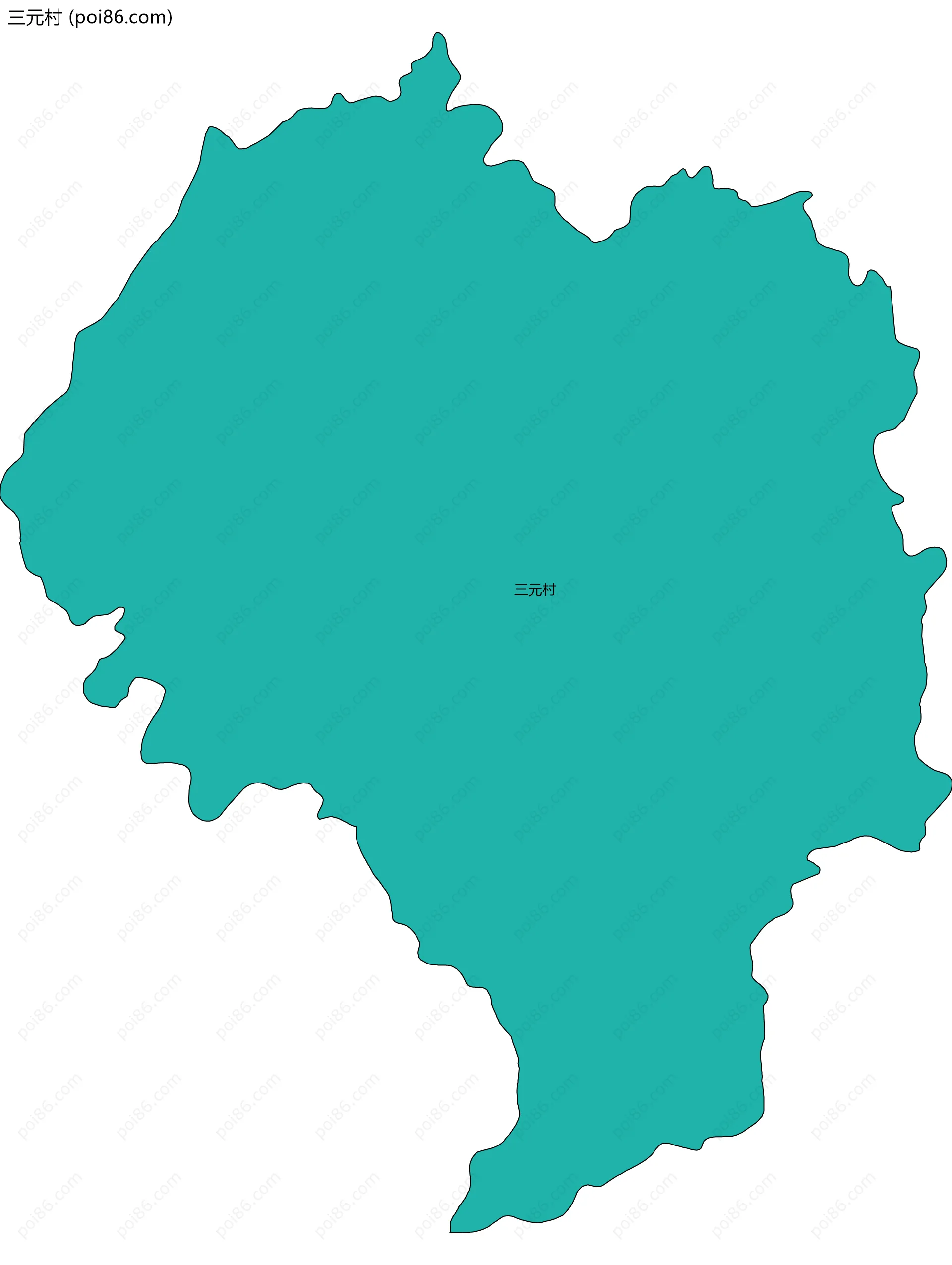 三元村边界地图