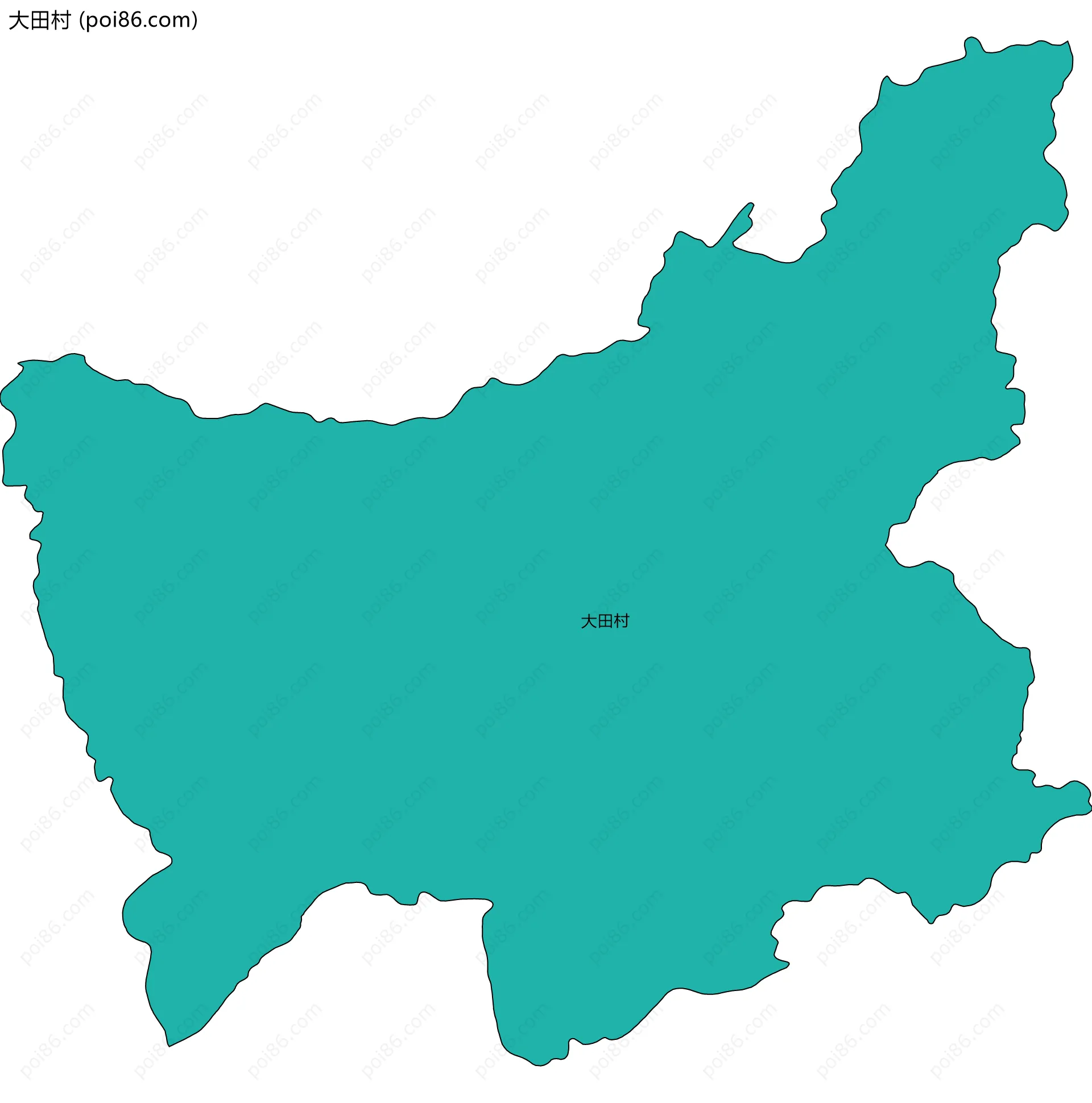 大田村边界地图