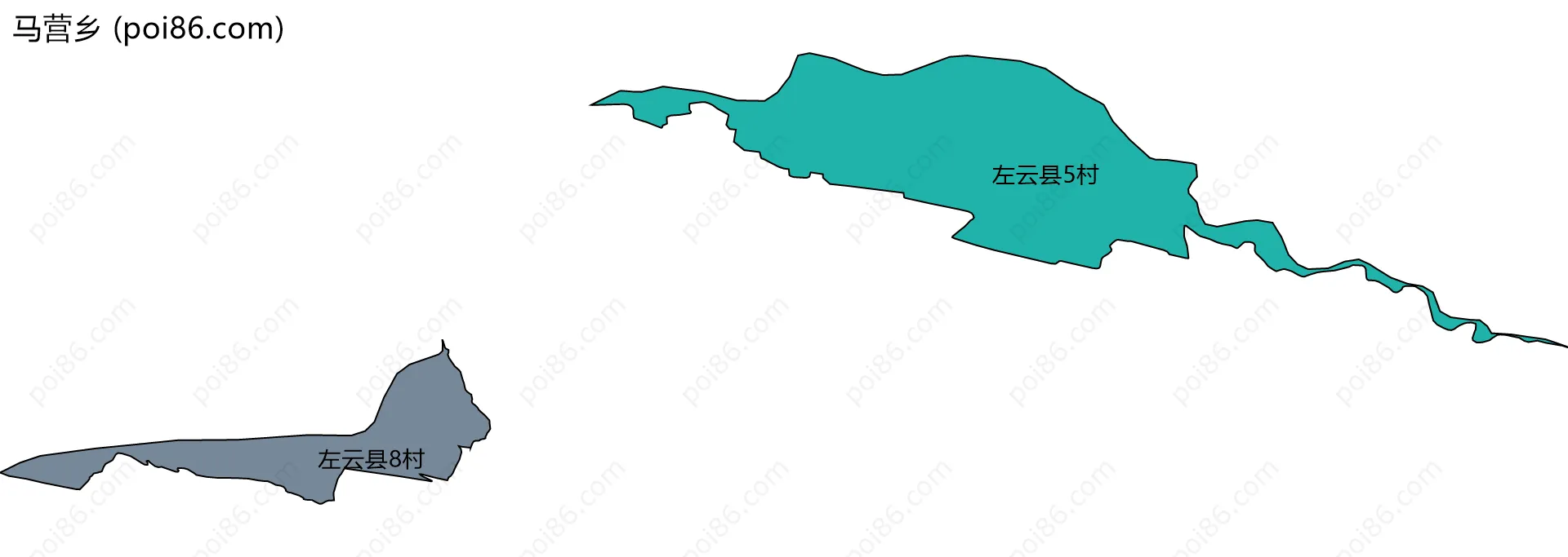 马营乡边界地图(五级行政区划)