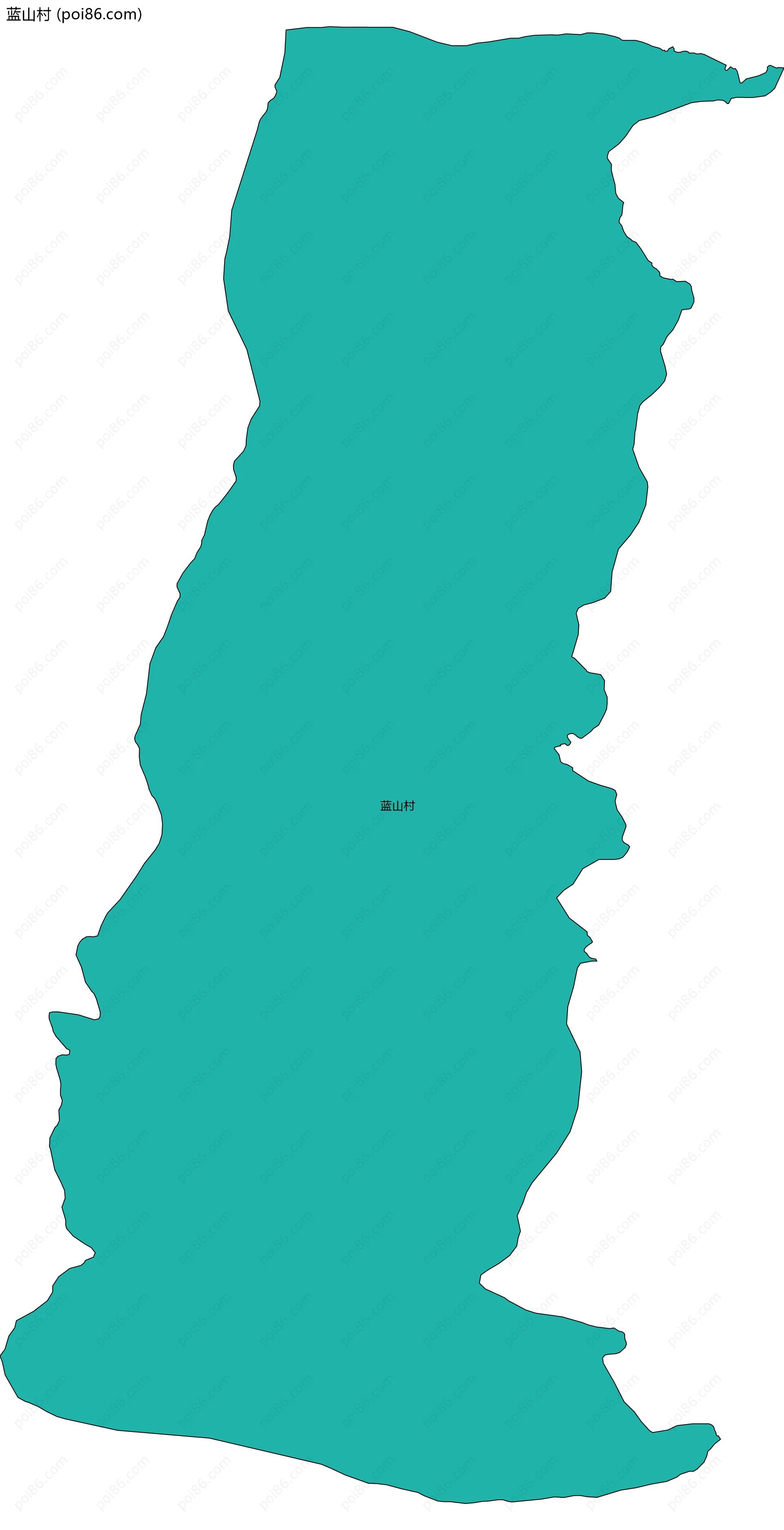 蓝山村边界地图