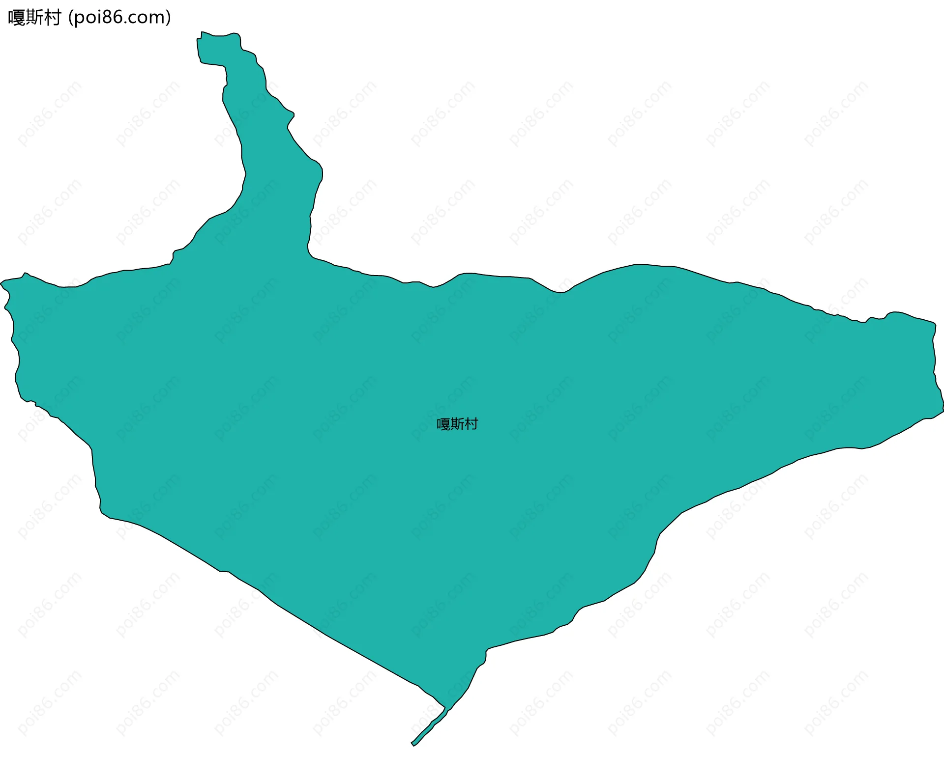 嘎斯村边界地图