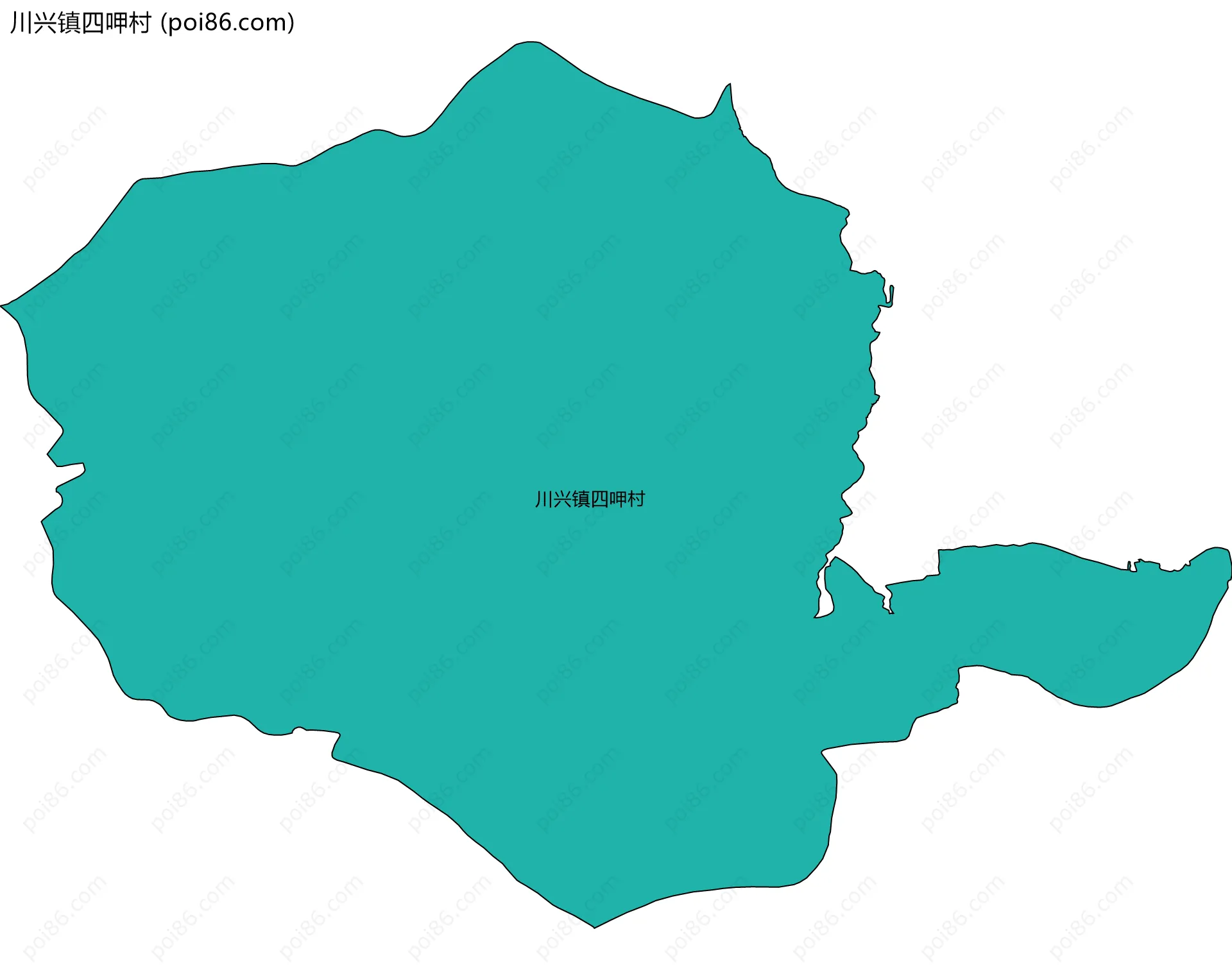 川兴镇四呷村边界地图