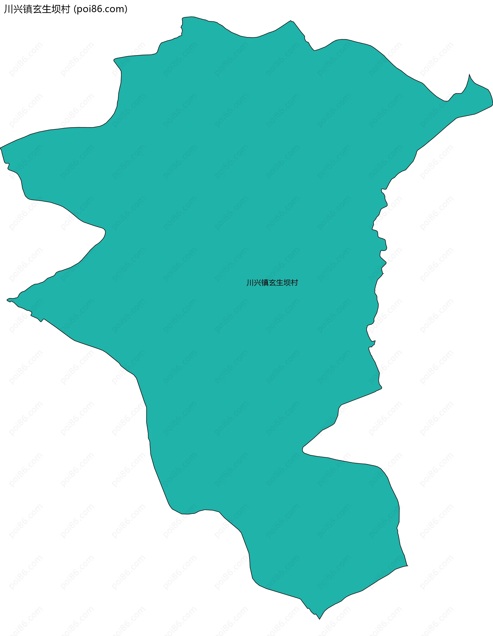 川兴镇玄生坝村边界地图