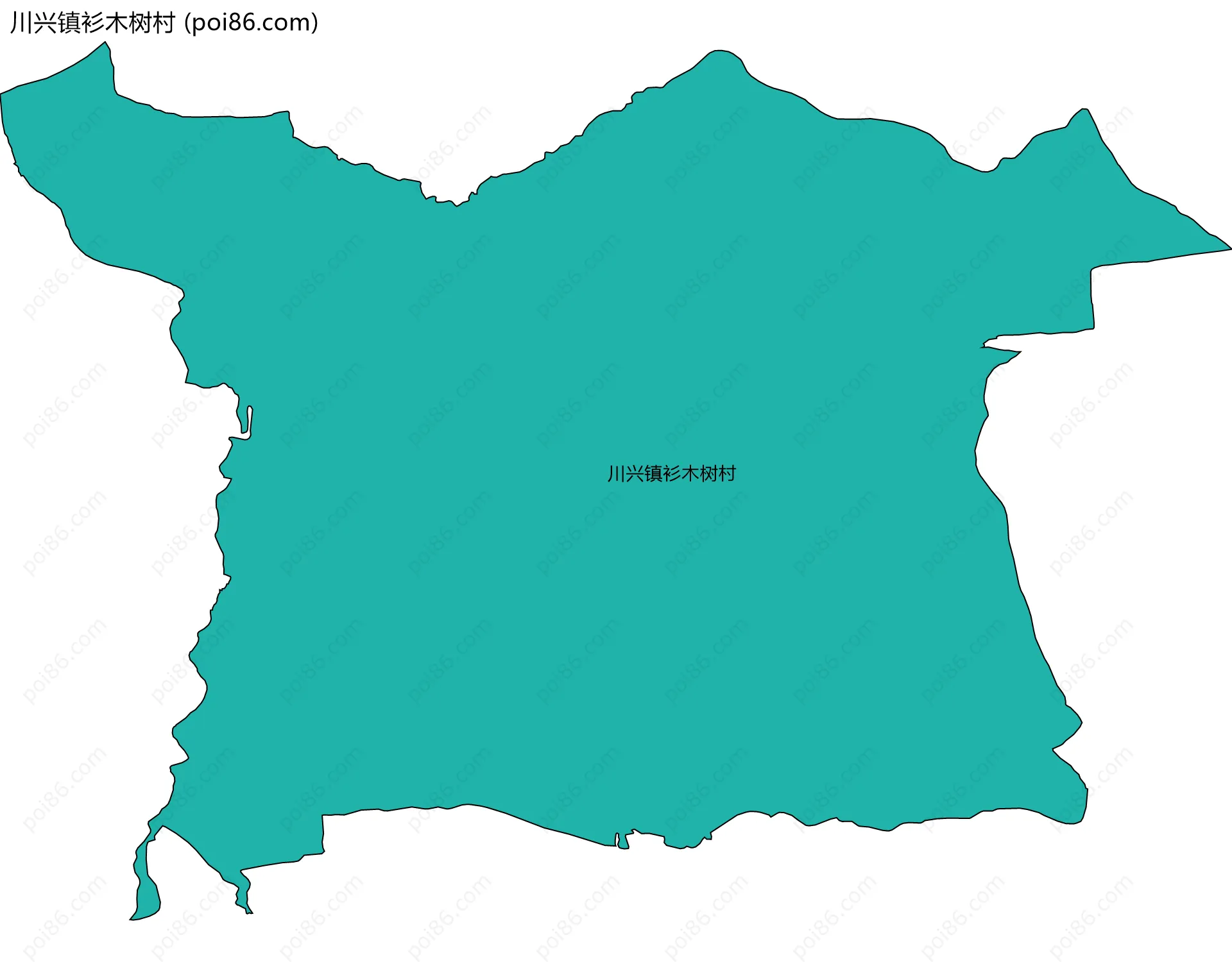 川兴镇衫木树村边界地图
