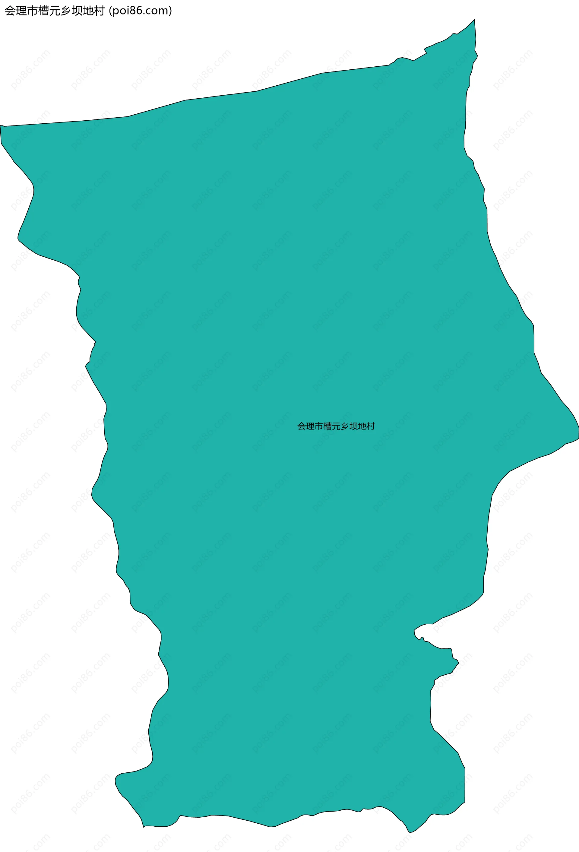 会理市槽元乡坝地村边界地图