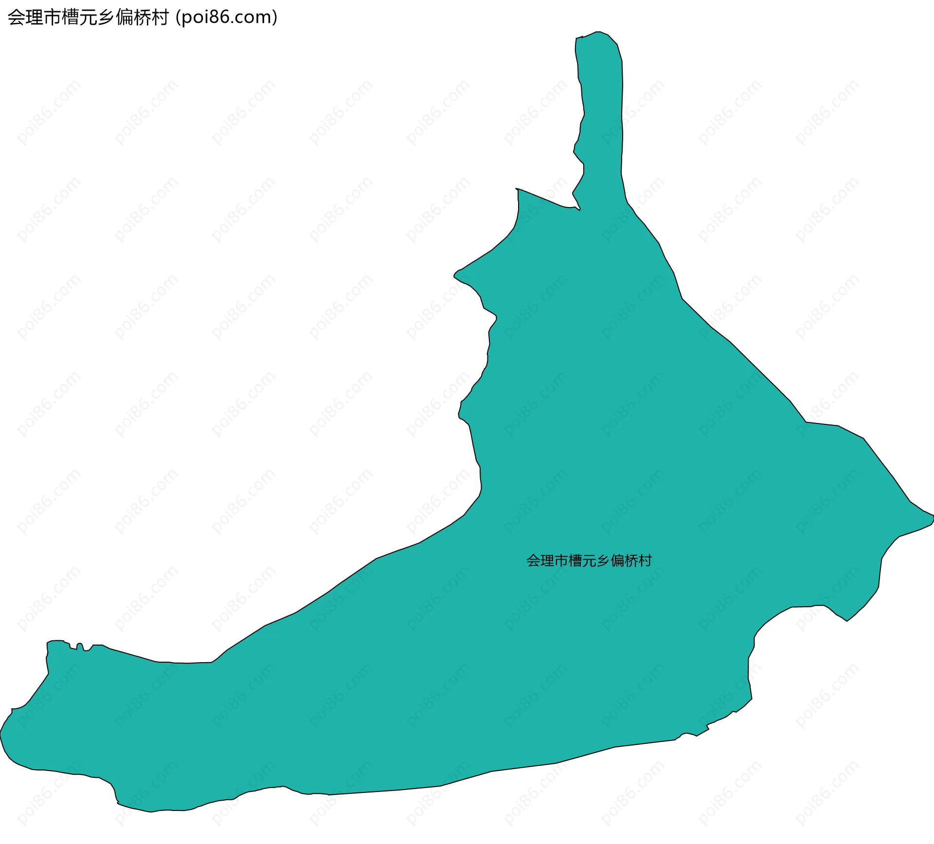 会理市槽元乡偏桥村边界地图