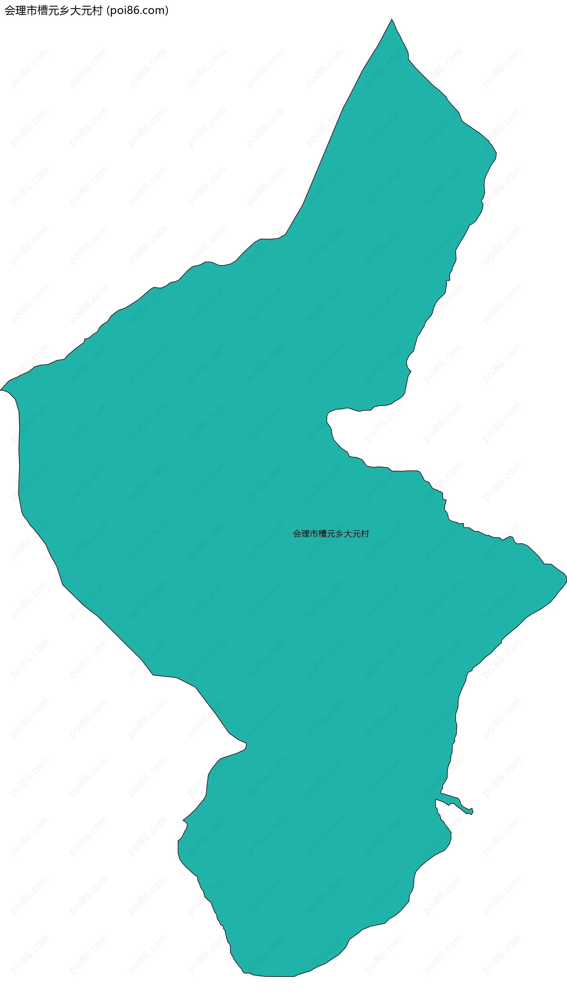 会理市槽元乡大元村边界地图