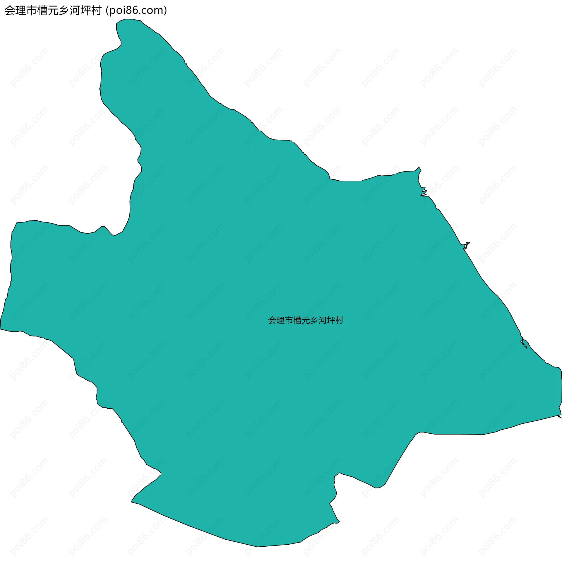 会理市槽元乡河坪村边界地图