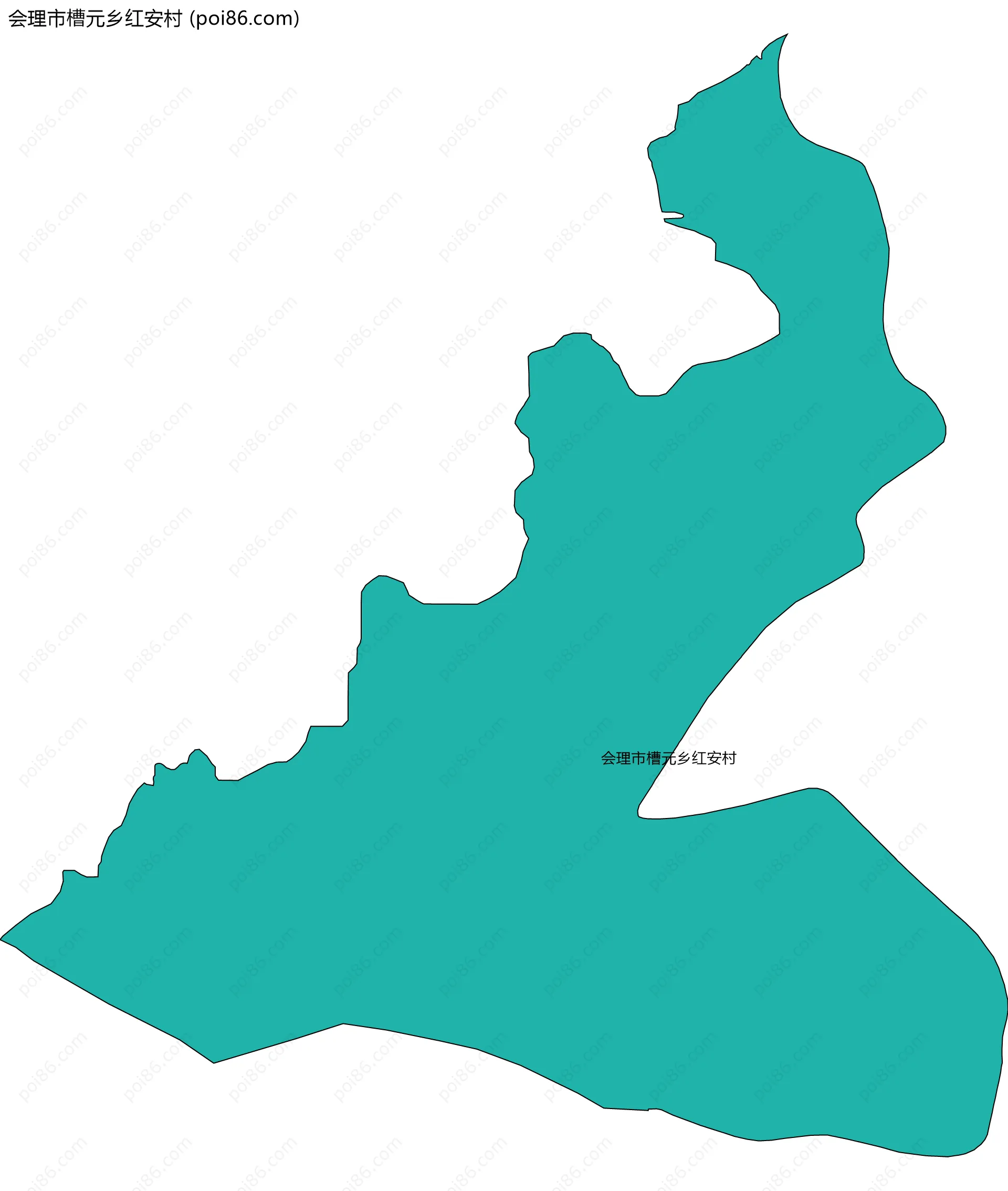 会理市槽元乡红安村边界地图