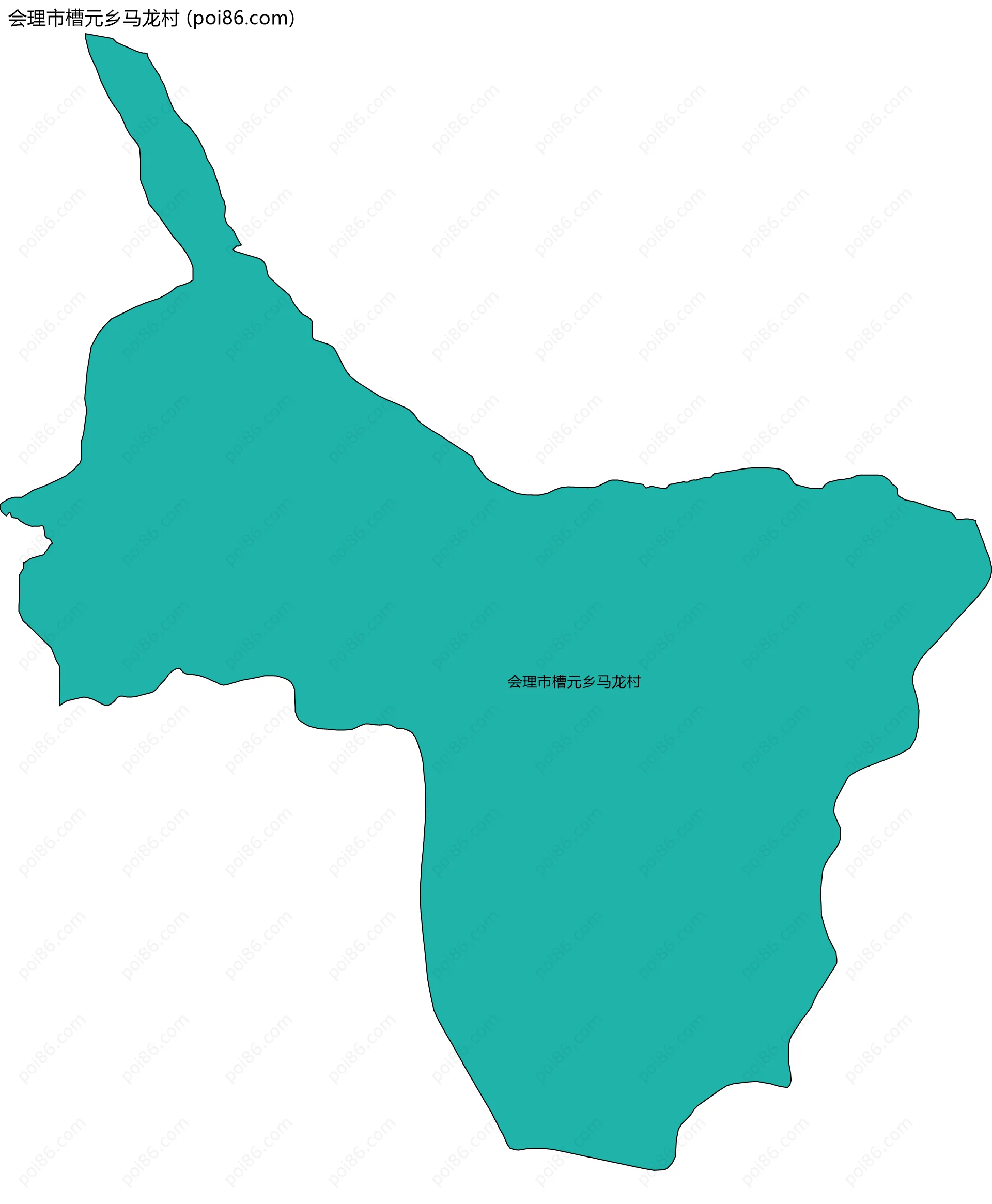 会理市槽元乡马龙村边界地图