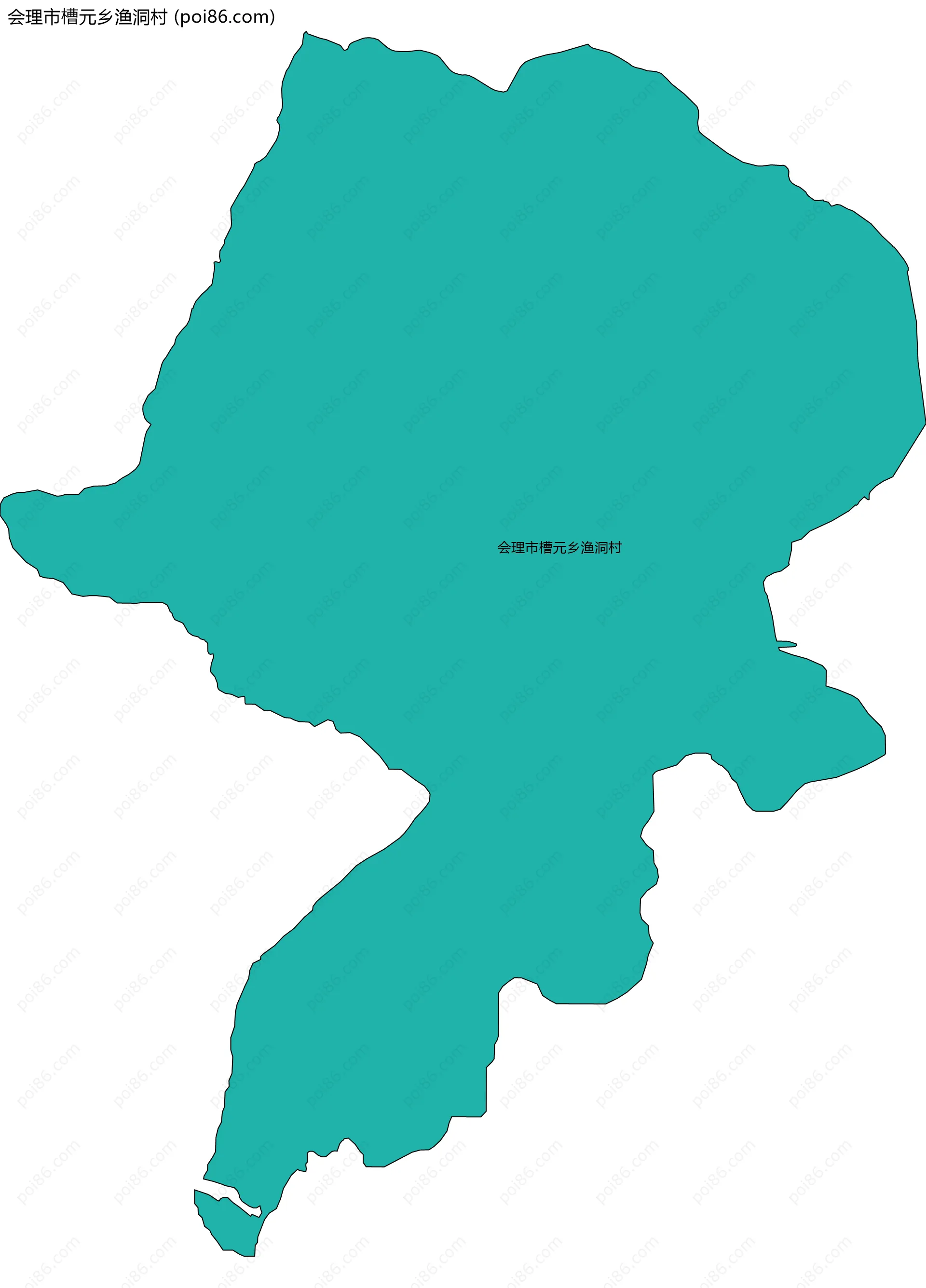 会理市槽元乡渔洞村边界地图