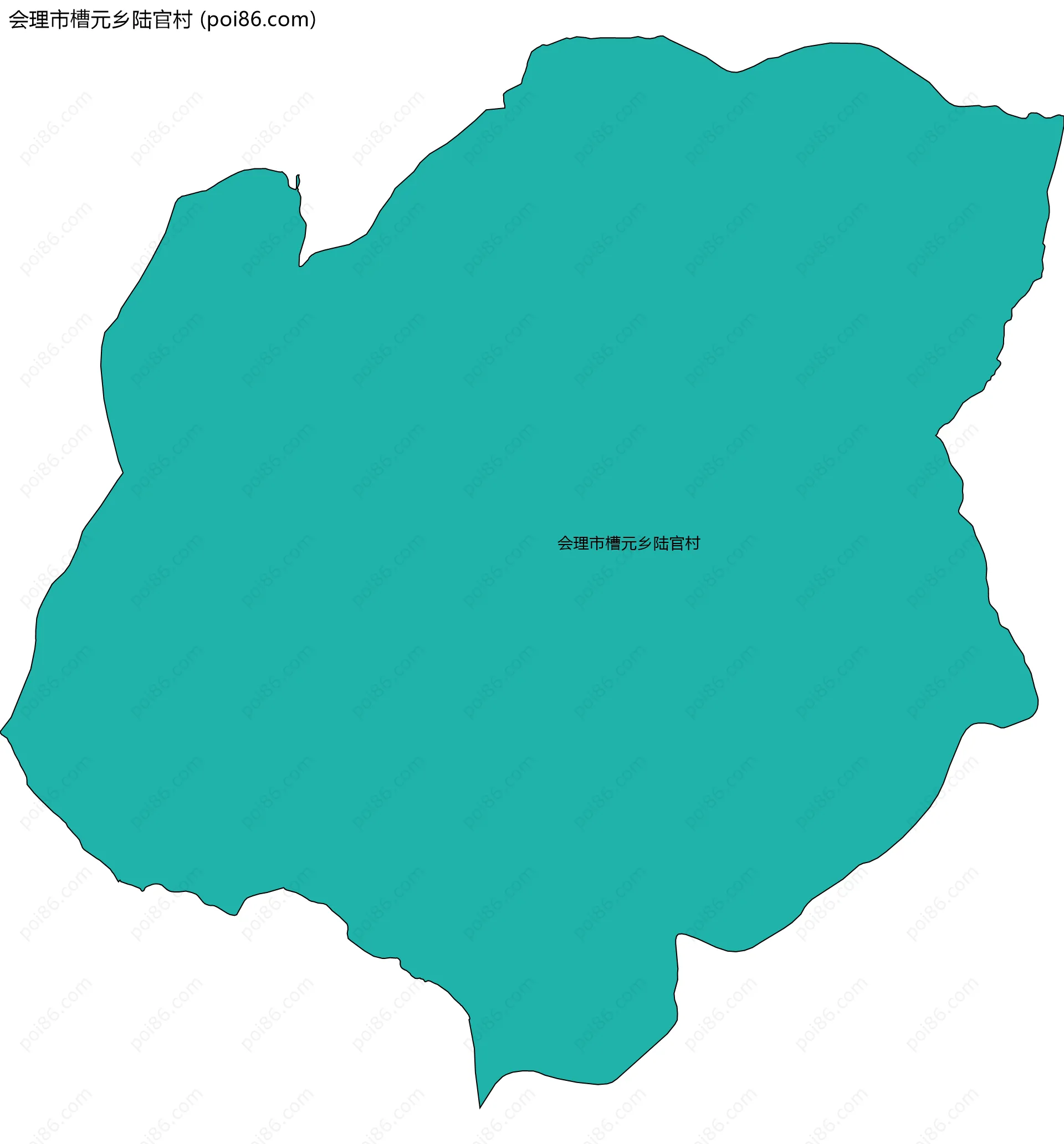 会理市槽元乡陆官村边界地图