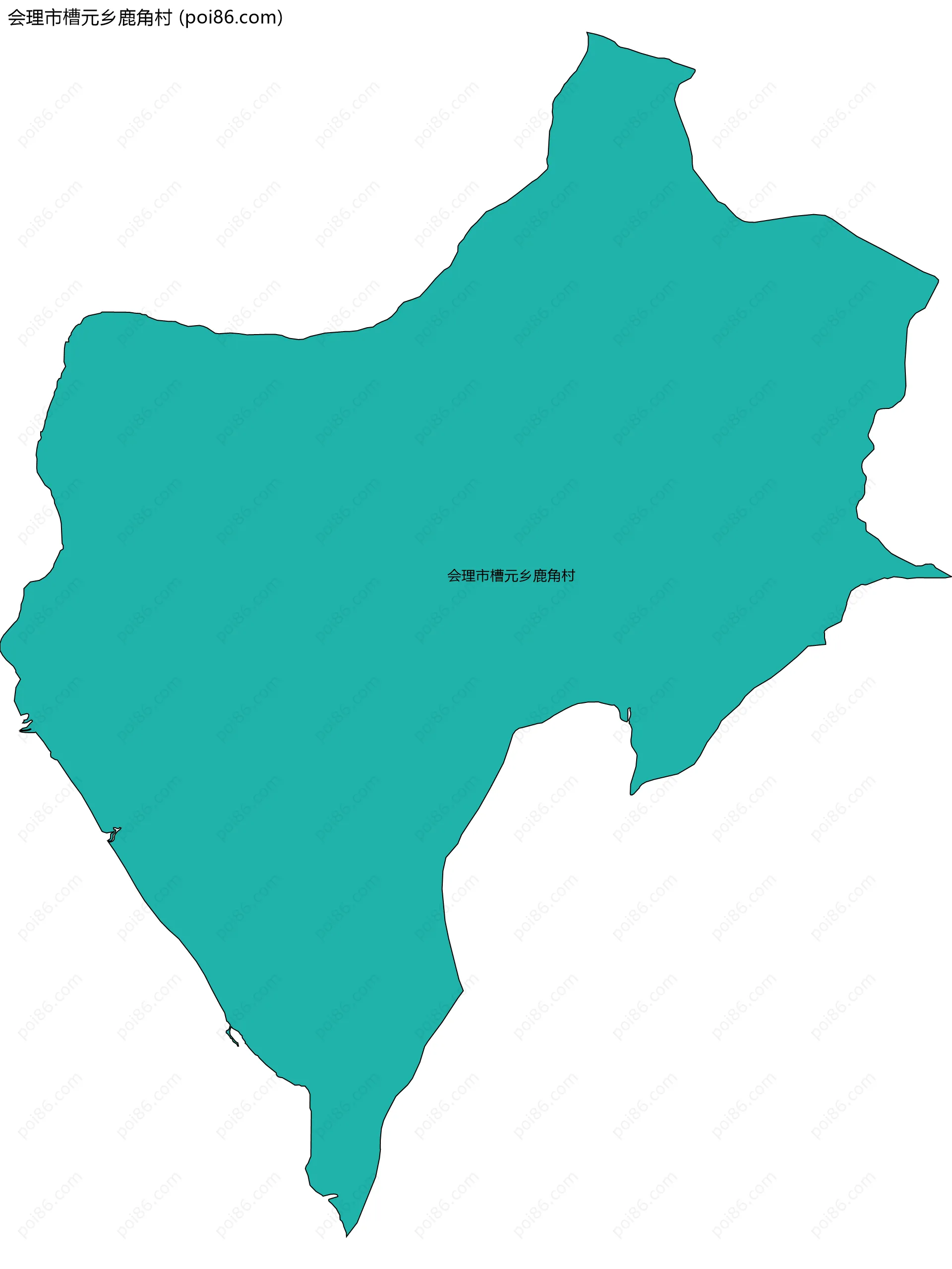 会理市槽元乡鹿角村边界地图
