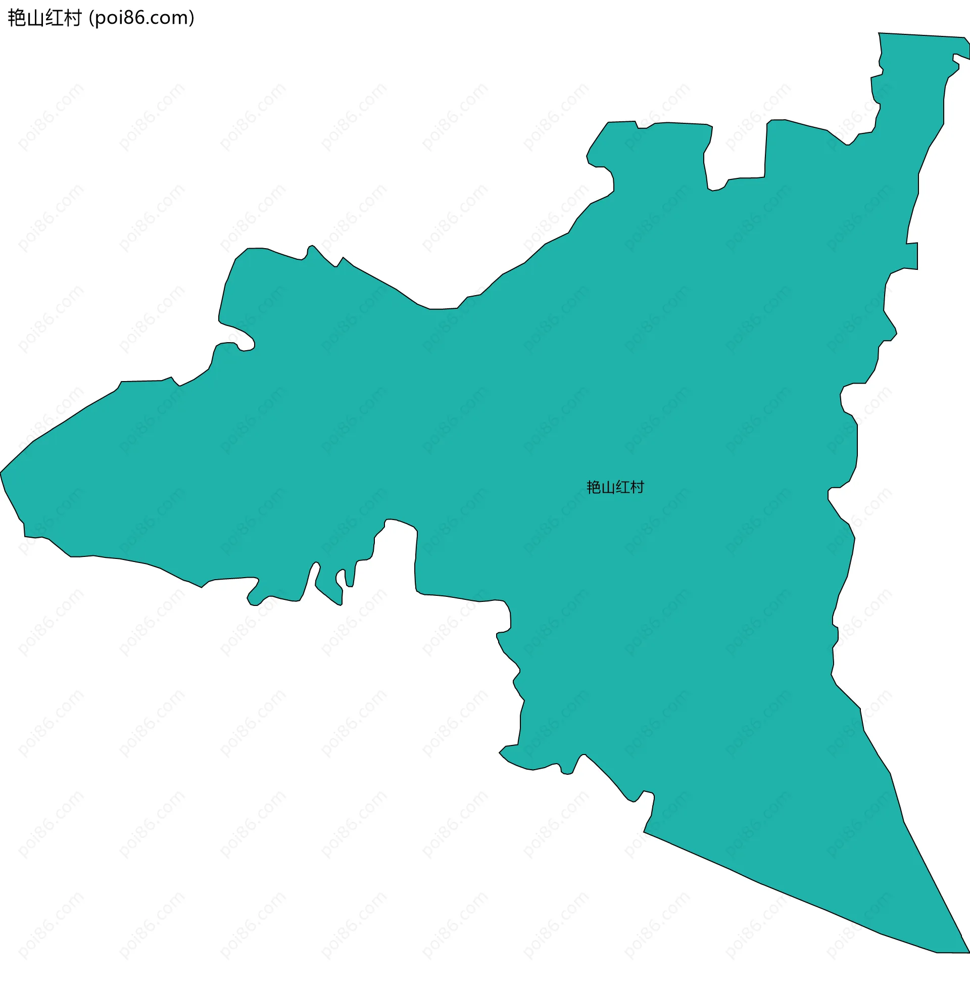 艳山红村边界地图